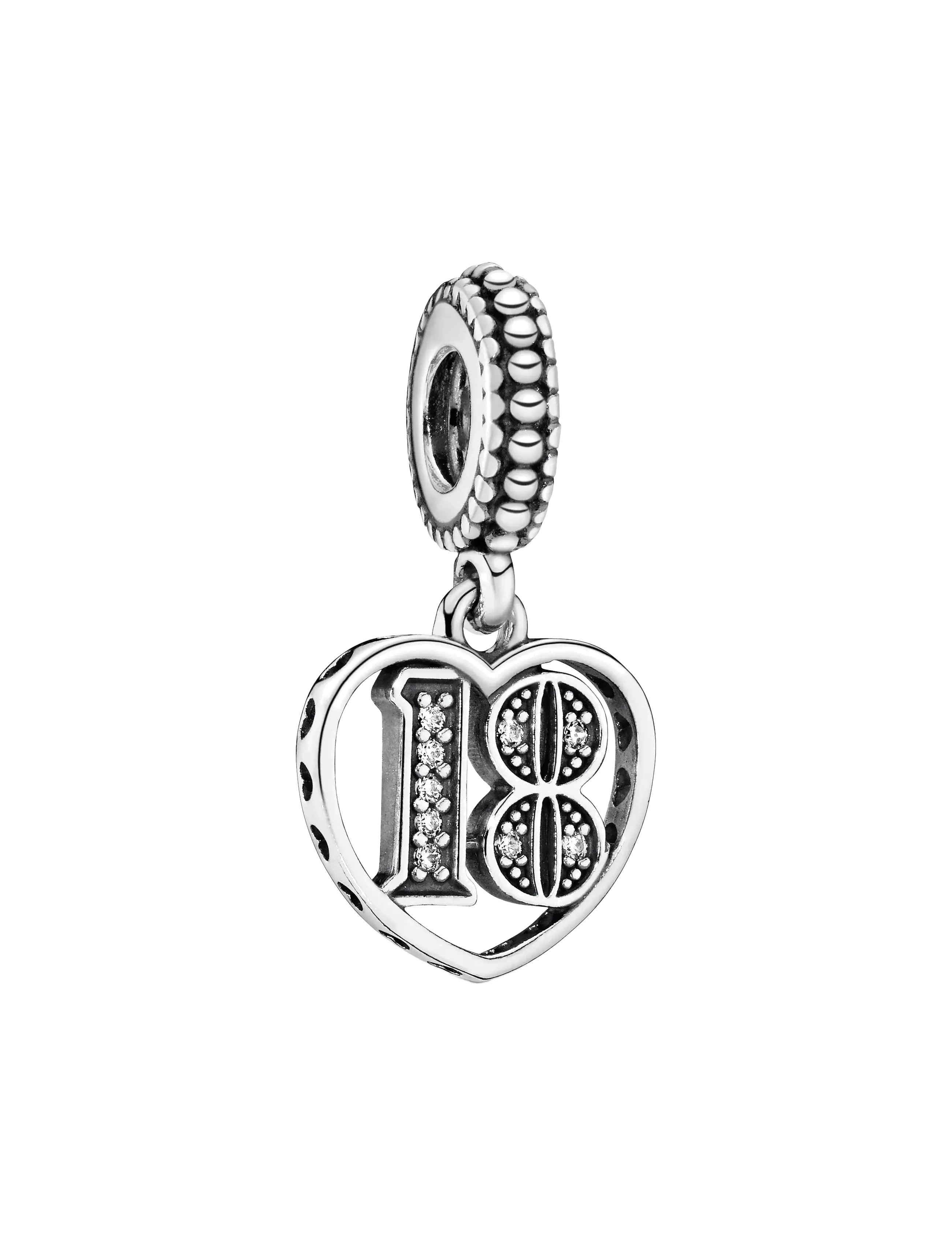 18 silver dangle with clear cubic zirconia - CLEAR