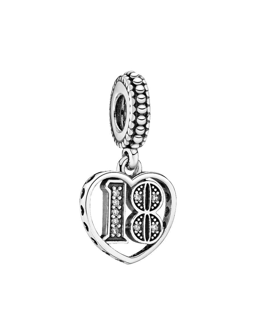 Pandora - 18 silver dangle with clear cubic zirconia - anhänger - clear - 1