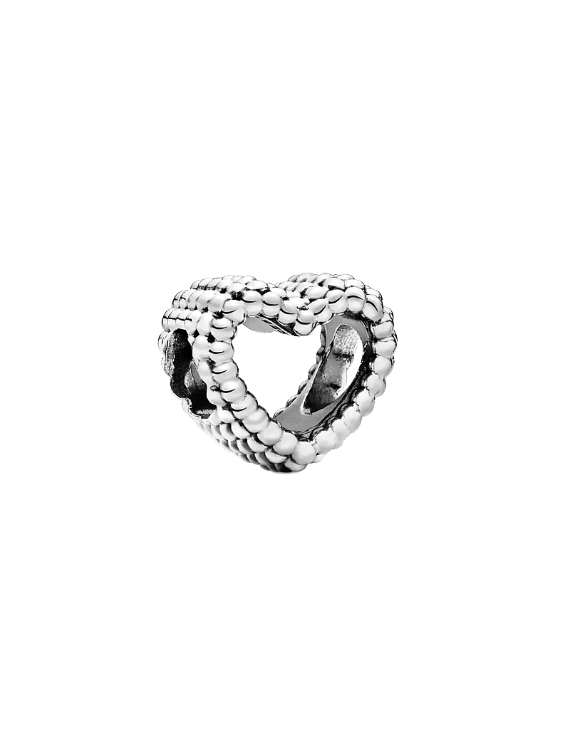 Pandora - Beaded heart silver charm - hängen & berlocker - no color - 1