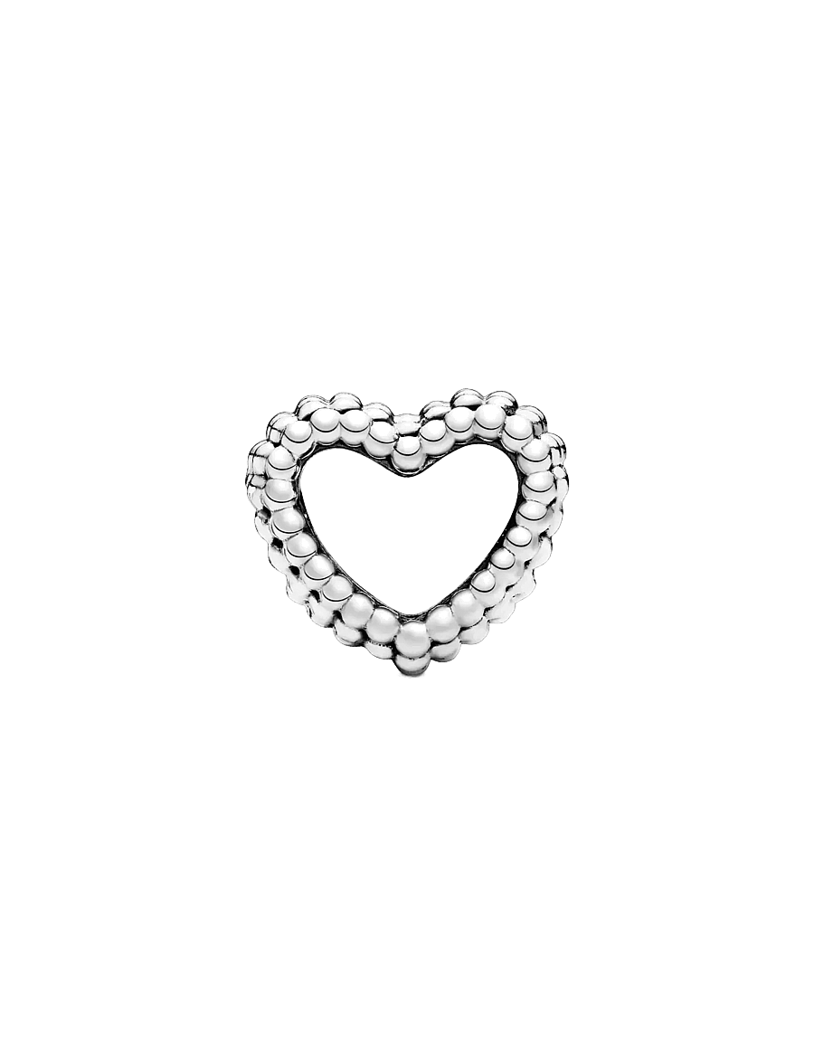 Pandora - Beaded heart silver charm - hangers - no color - 2