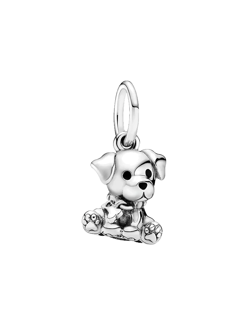 Pandora - Labrador dog silver dangle with black enamel - anhänger - black - 1