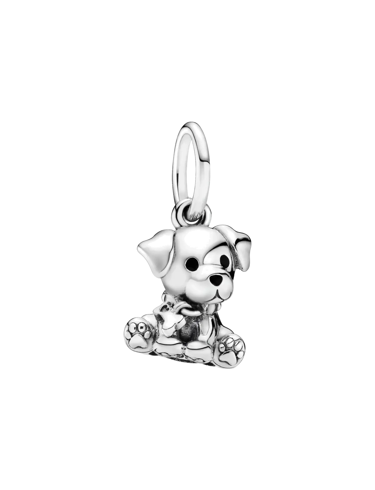 Pandora Labrador dog silver dangle with black enamel - Charms - BLACK / silver