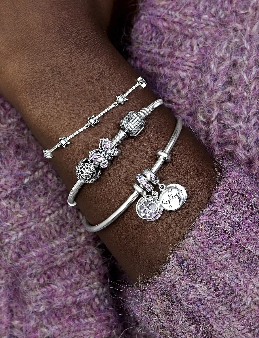 Pandora - Sisters silver dangle with fancy fuchsia pink cubic zirconia - anhänger - pink - 4