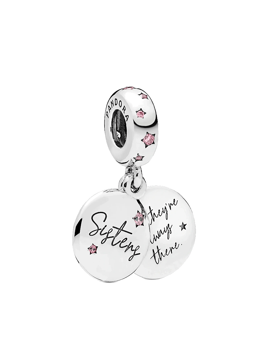 Pandora - Sisters silver dangle with fancy fuchsia pink cubic zirconia - anhänger - pink - 3