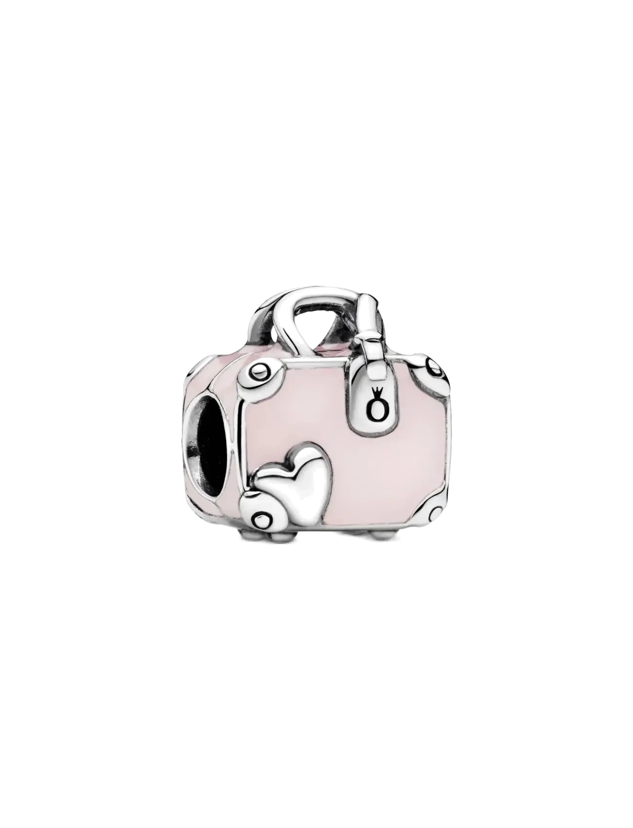 Pandora Suitcase silver charm with pink enamel - Charms - PINK / pink/rose