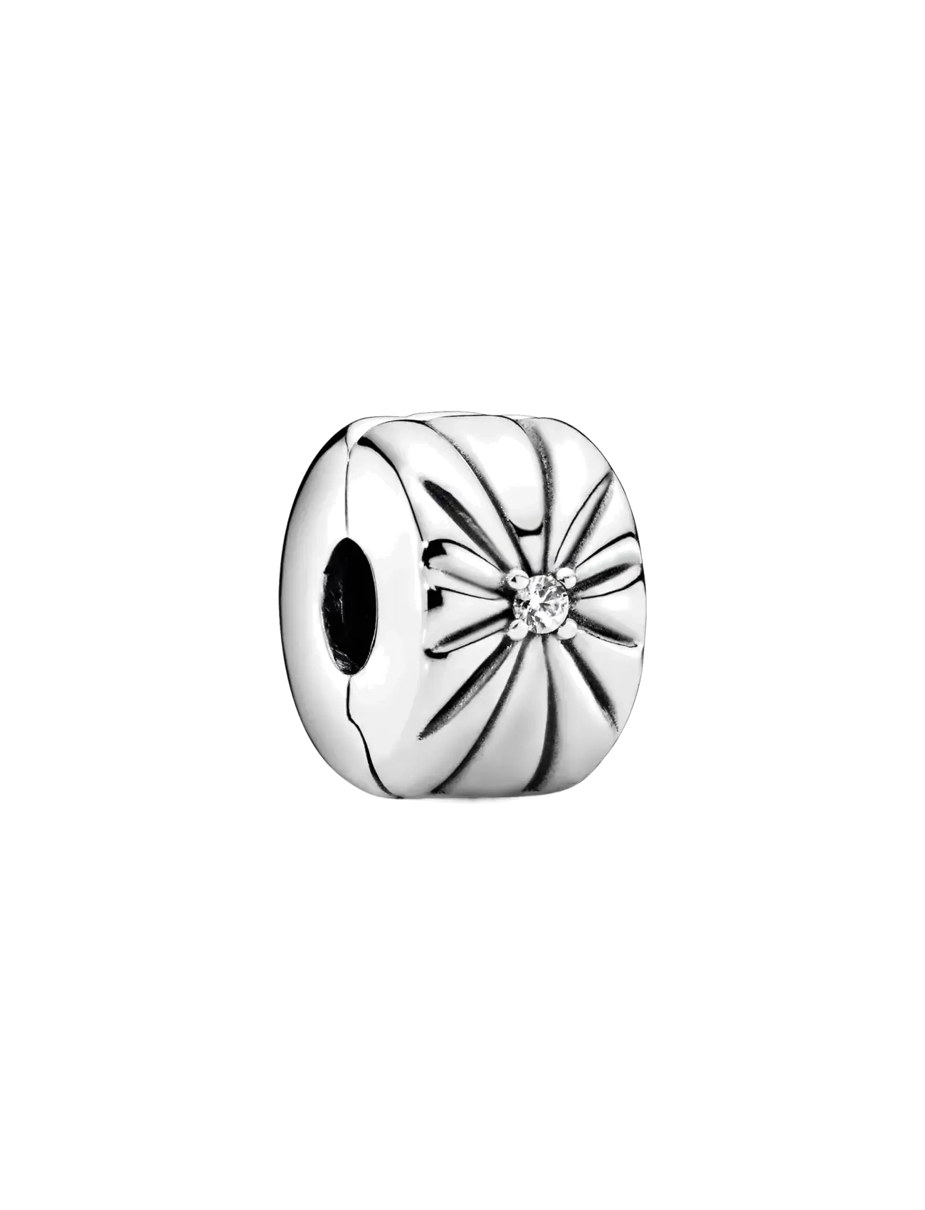 Pandora Sterling silver clip with clear cubic zirconia - Charms - CLEAR / undefined