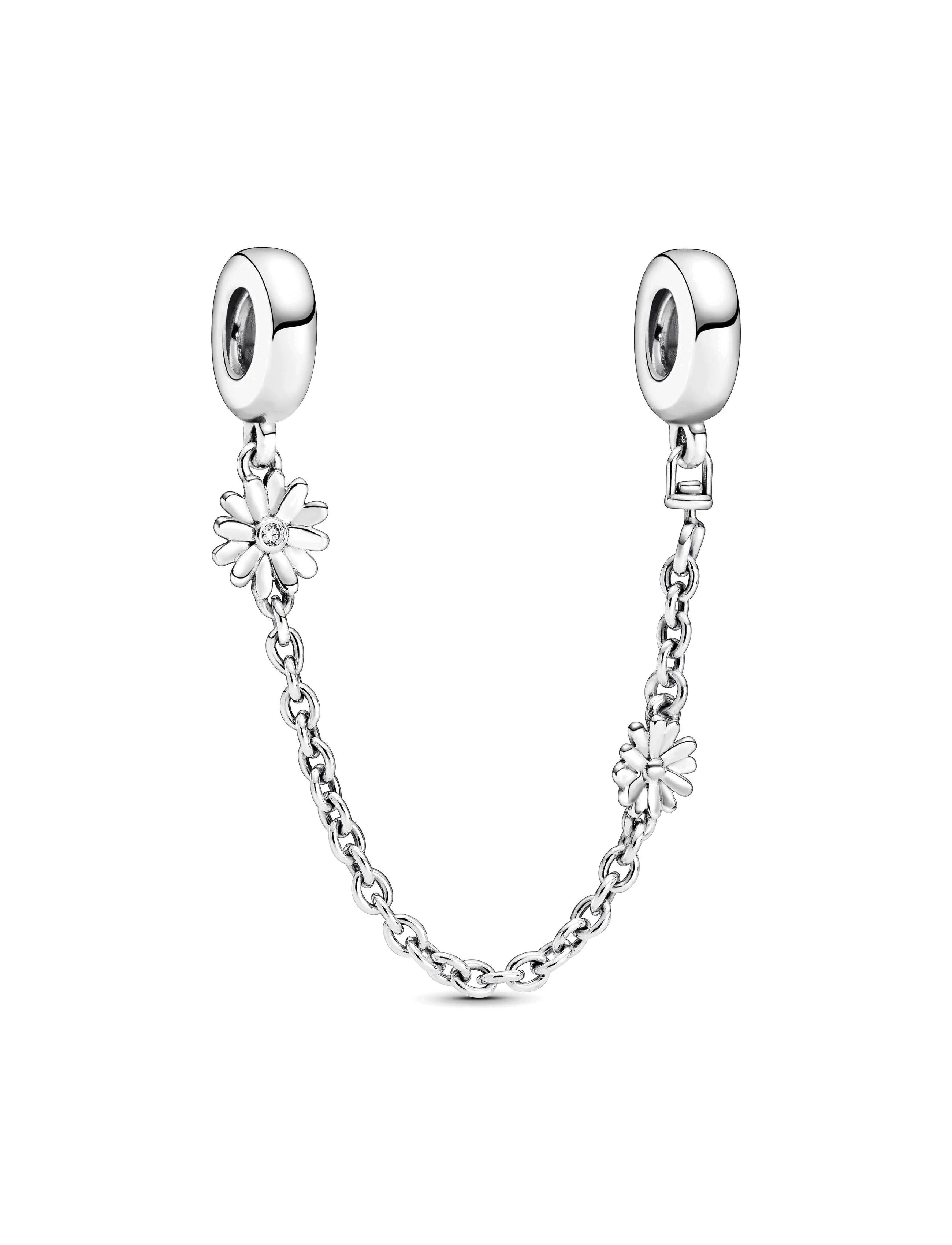 Pandora Daisy sterling silver safety chain with clear cubic zirconia - Accessoires - NO COLOR / undefined