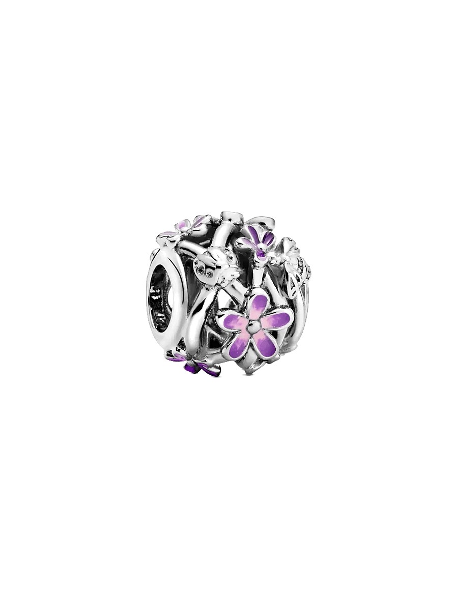 Pandora - Daisy sterling silver charm with purple and shaded pink enamel - anhänger - purple - 1