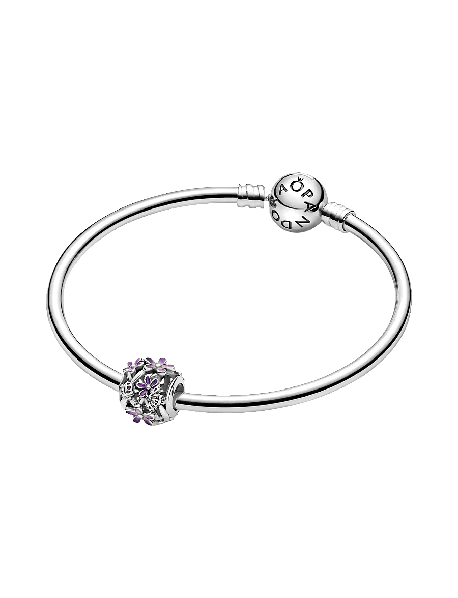 Pandora - Daisy sterling silver charm with purple and shaded pink enamel - anhänger - purple - 2