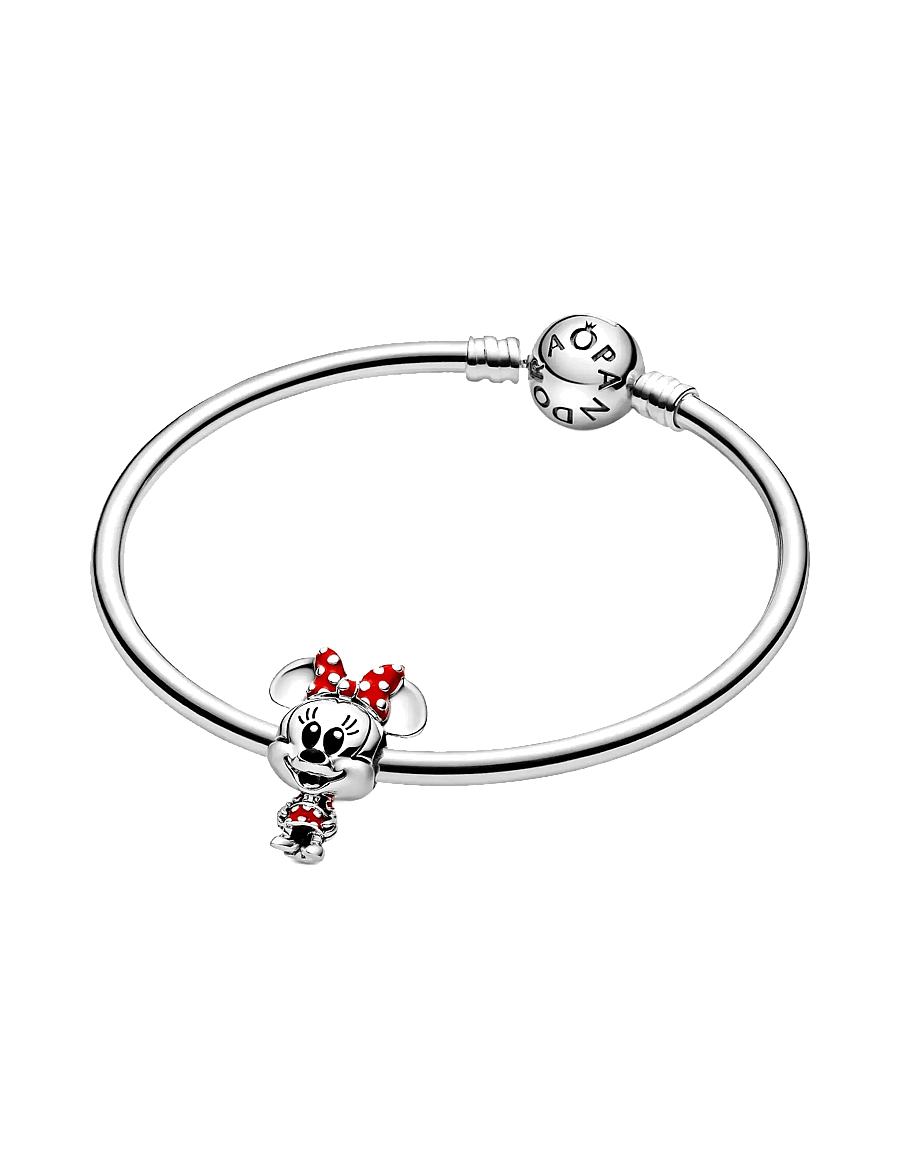 Pandora - Disney Minnie sterling silver charm with red and black enamel - vedhæng - multicolor - 3