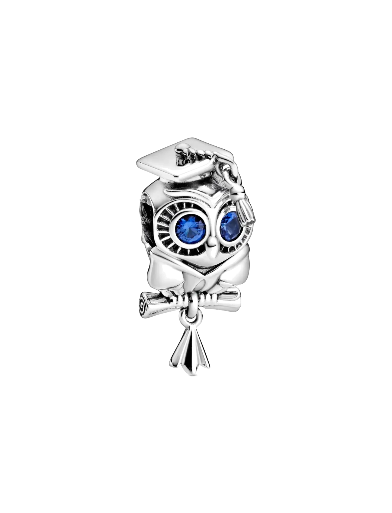 Pandora - Graduation owl sterling silver charm with stellar blue crystal - anhänger - blue - 1