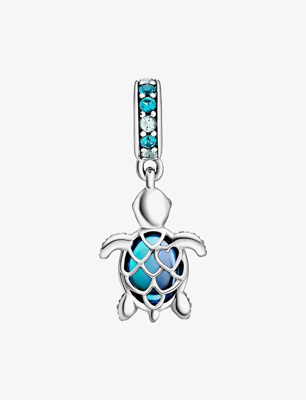 Pandora - Sea turtle sterling silver dangle with icy green, bleached aqua blue crystal and peacock Murano glas - anhänger - blue - 2