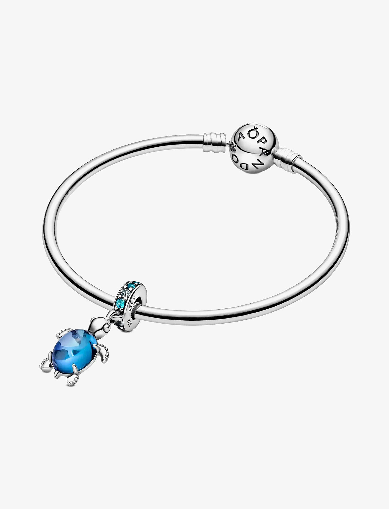 Pandora - Sea turtle sterling silver dangle with icy green, bleached aqua blue crystal and peacock Murano glas - anhänger - blue - 3