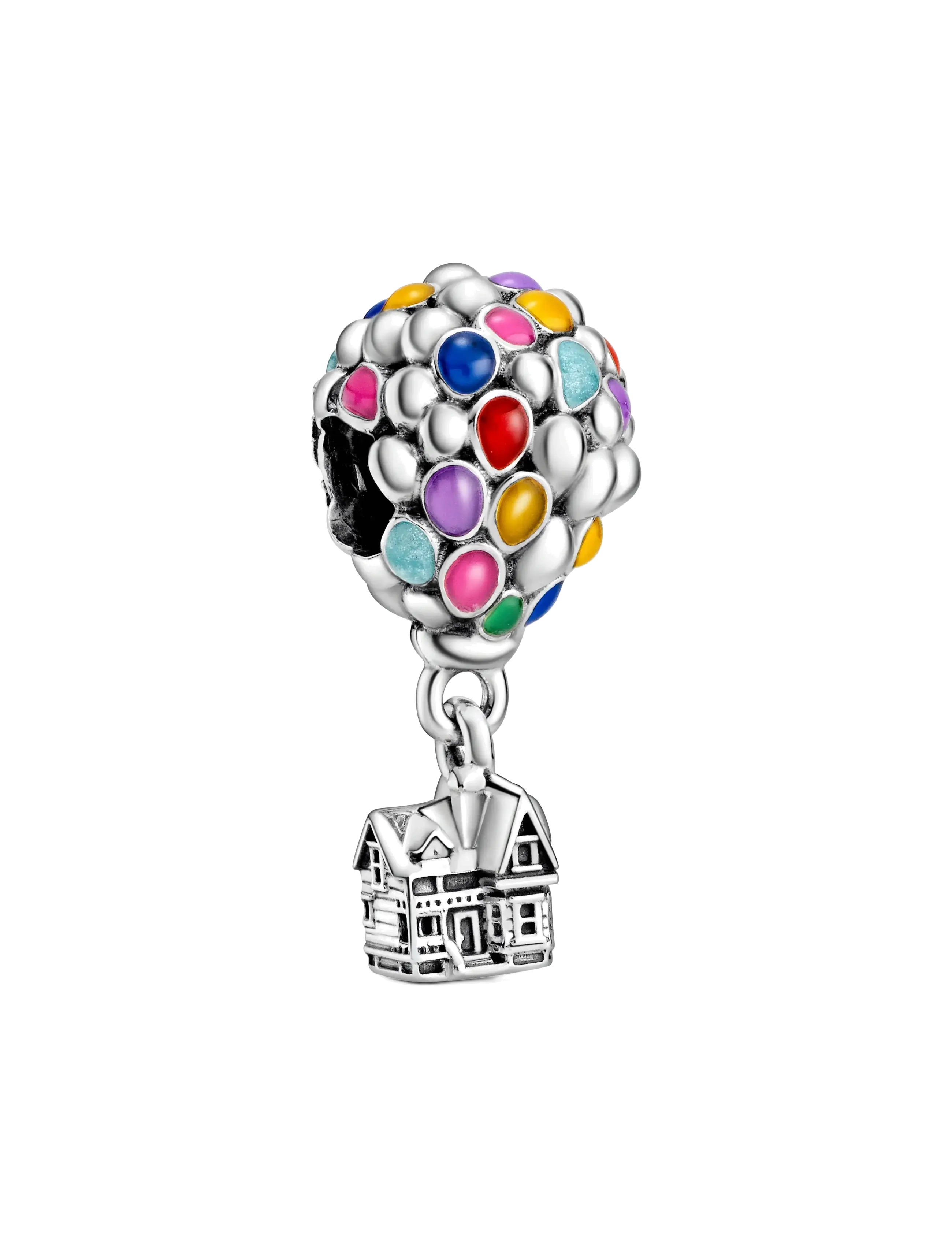 Pandora Disney Up balloon sterling silver charm with blue, green, orange, pink and light blue enamel - Samarbejder - MULTICOLOR / silver