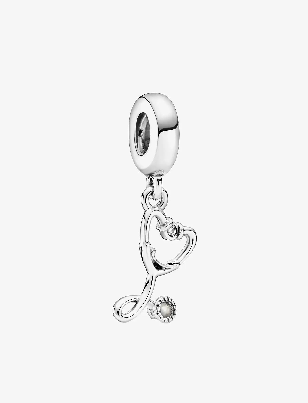 Pandora - Stethoscope sterling silver dangle with clear cubic zirconia - clear - 1