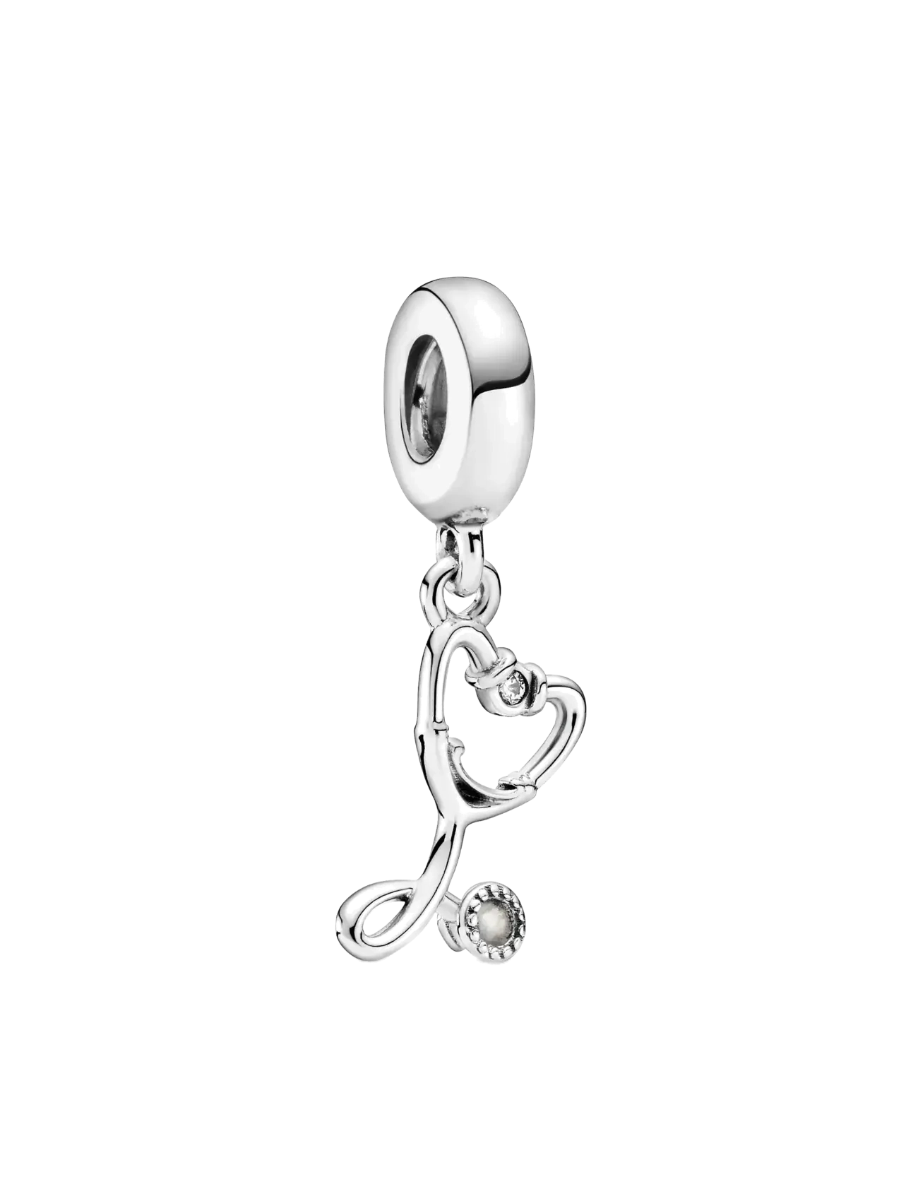Pandora Stethoscope sterling silver dangle with clear cubic zirconia - Modern femininity - CLEAR / undefined