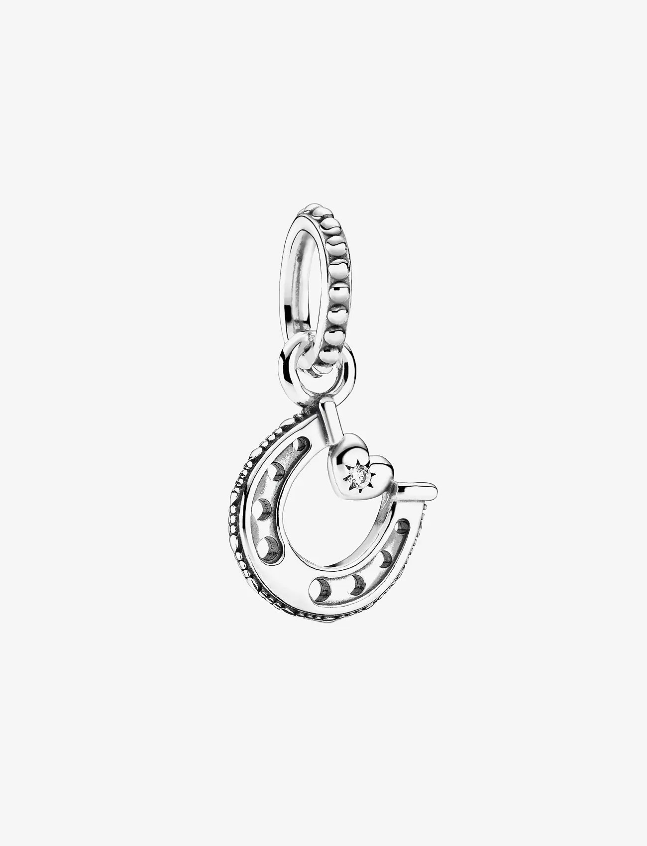 Pandora Horseshoe And Heart Sterling Silver Dangle With Clear Cubic ...