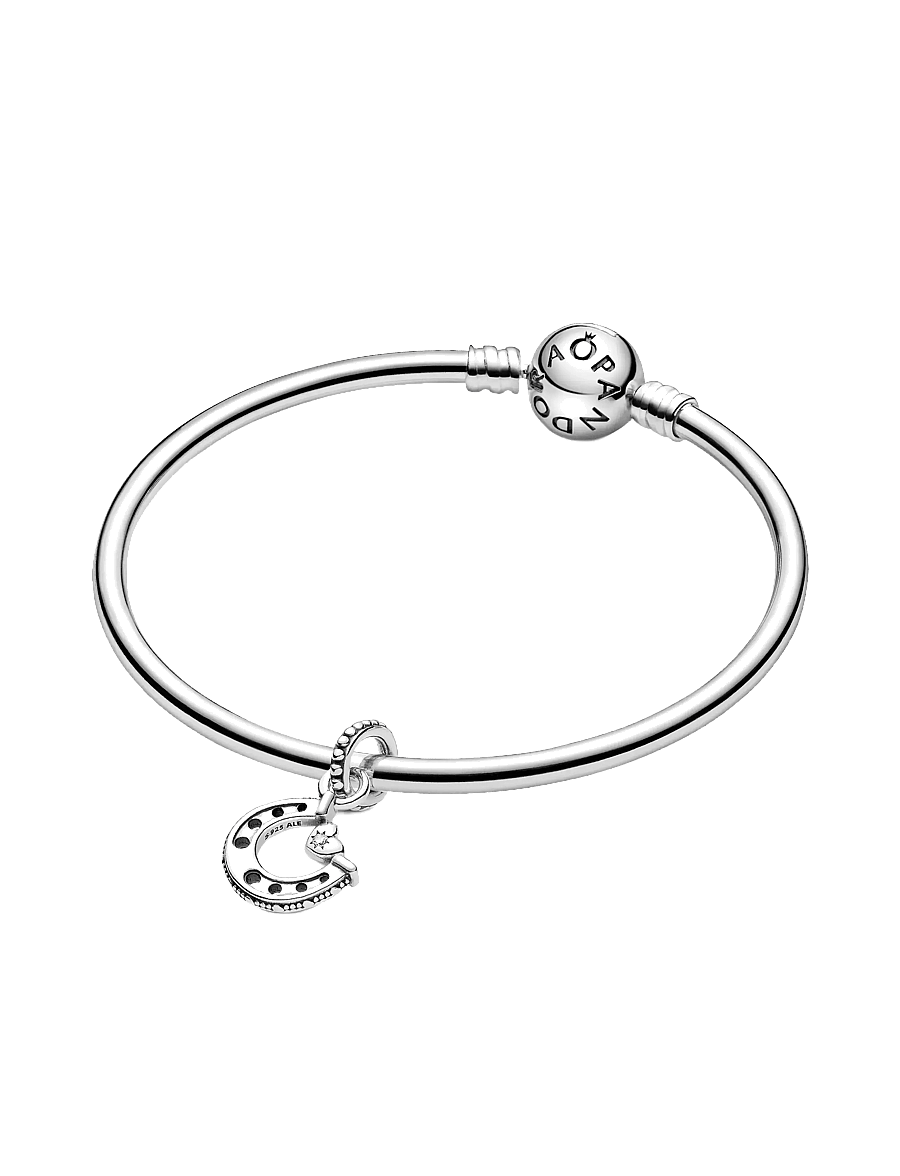 Pandora - Horseshoe and heart sterling silver dangle with clear cubic zirconia - anhänger - clear - 2