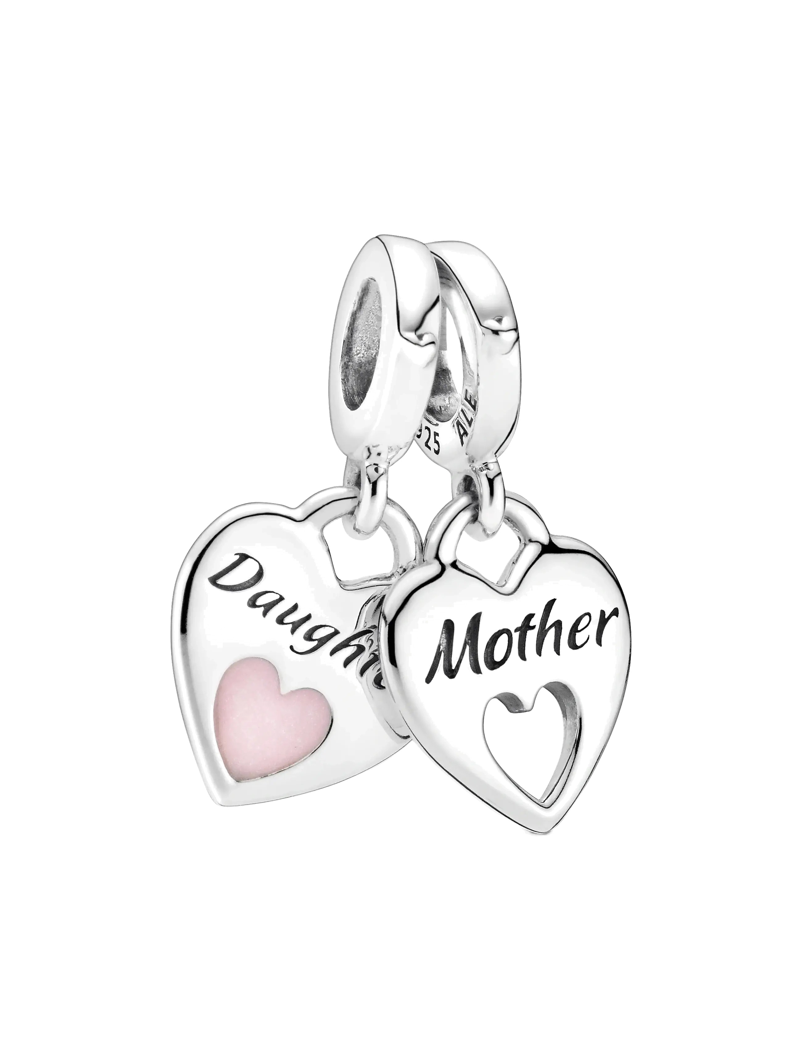 Pandora Double Heart Split Dangle Charm - Charms - PINK / silver