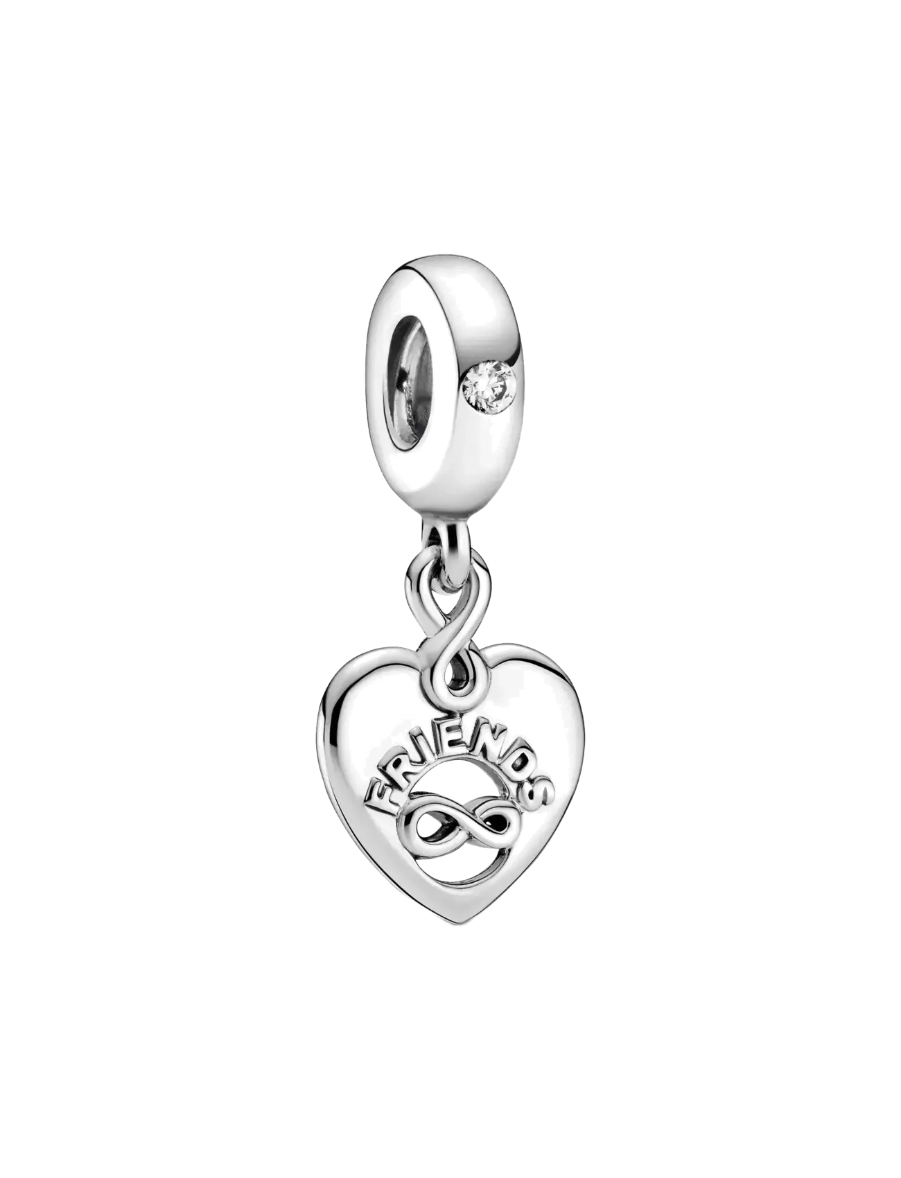 Pandora Friends and infinity heart sterling silver dangle with clear cubic zirconia - Charms - CLEAR / undefined