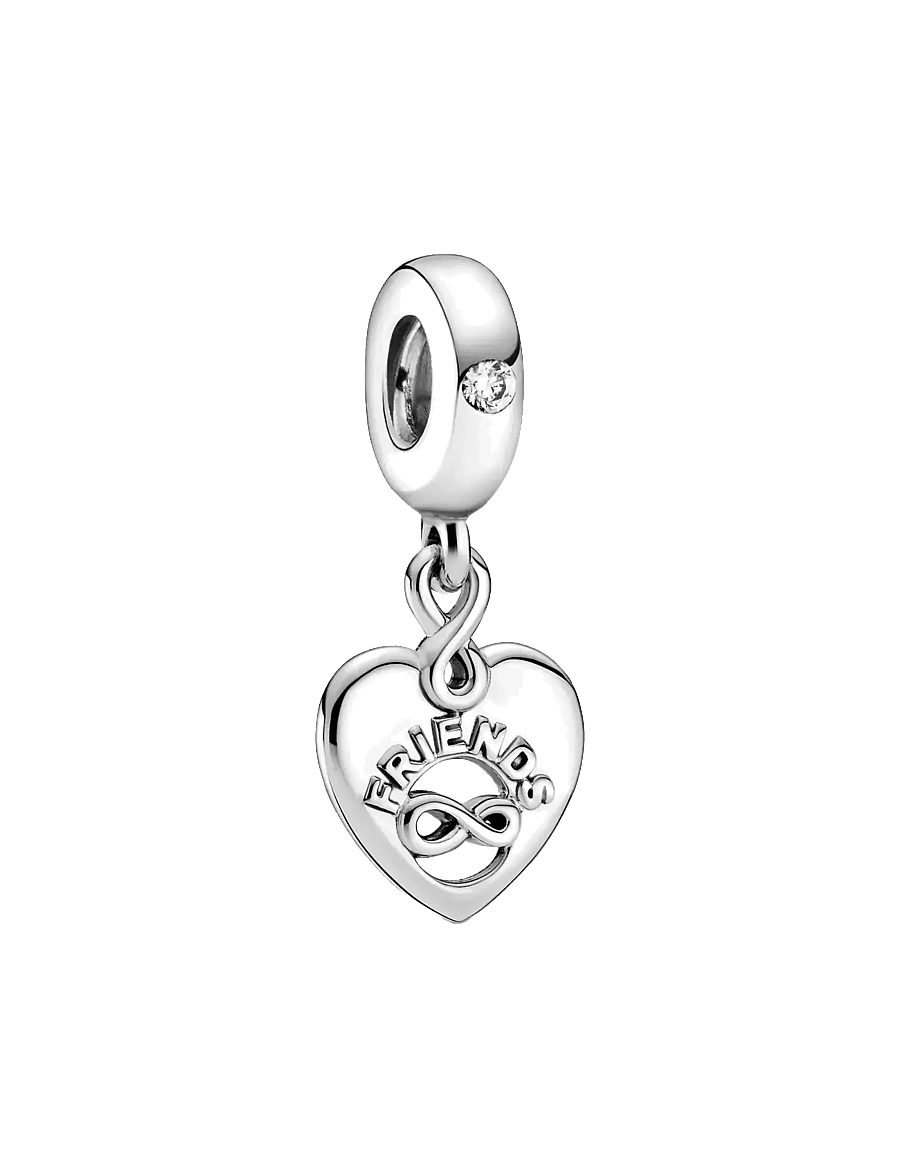 Pandora - Friends and infinity heart sterling silver dangle with clear cubic zirconia - anhänger - clear - 1