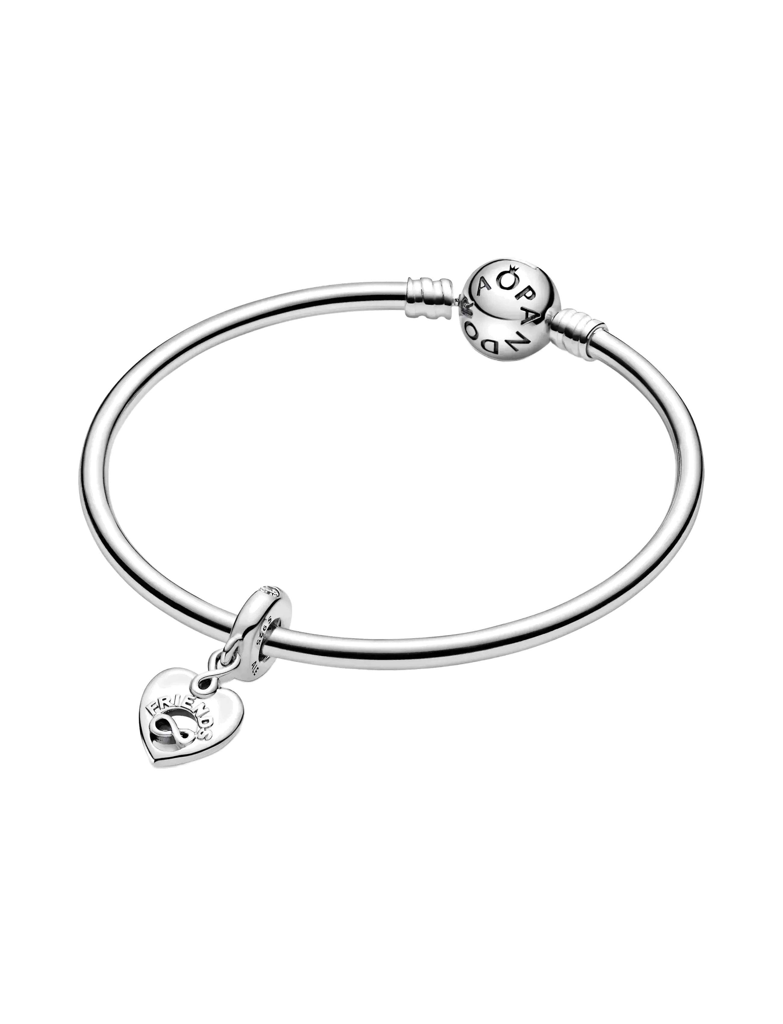 Pandora - Friends and infinity heart sterling silver dangle with clear cubic zirconia - anhänger - clear - 3