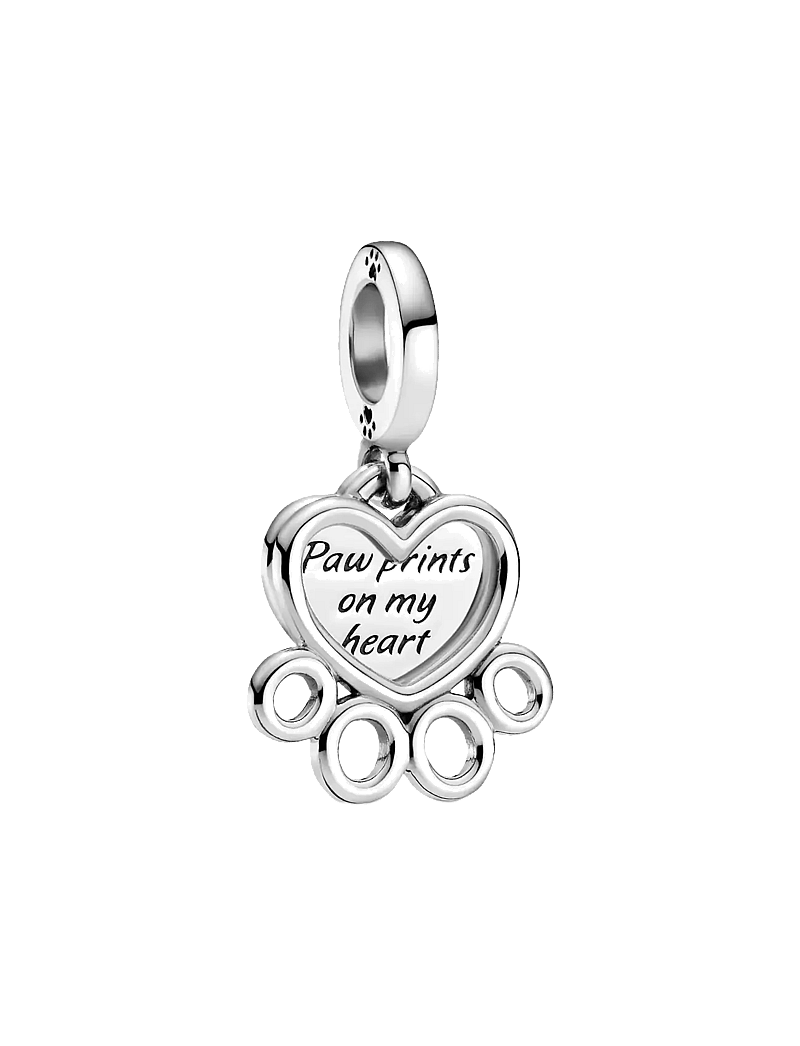 Pandora - Paw print and heart sterling silver dangle - anhänger - no color - 0