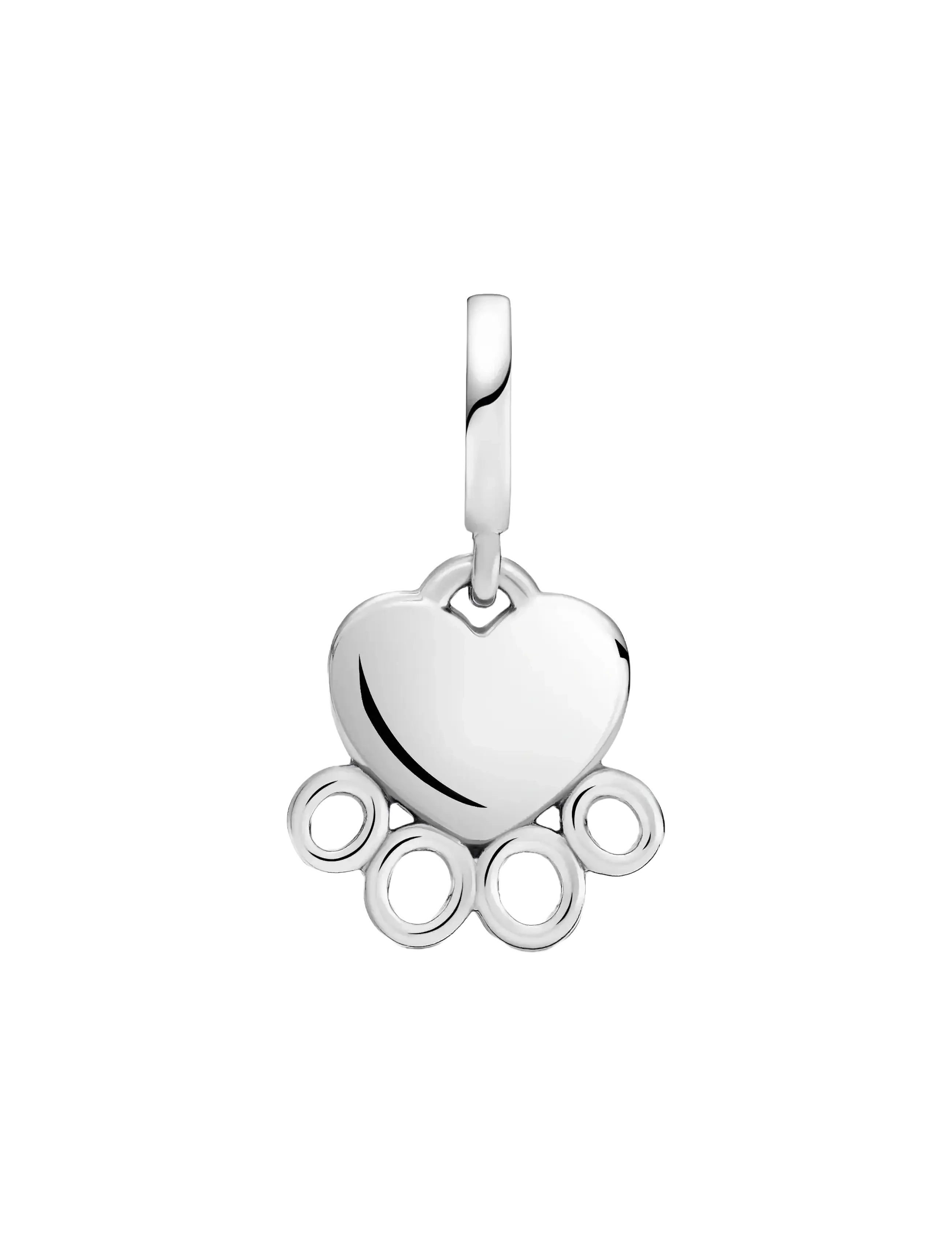 Pandora - Paw print and heart sterling silver dangle - pendentifs - no color - 1