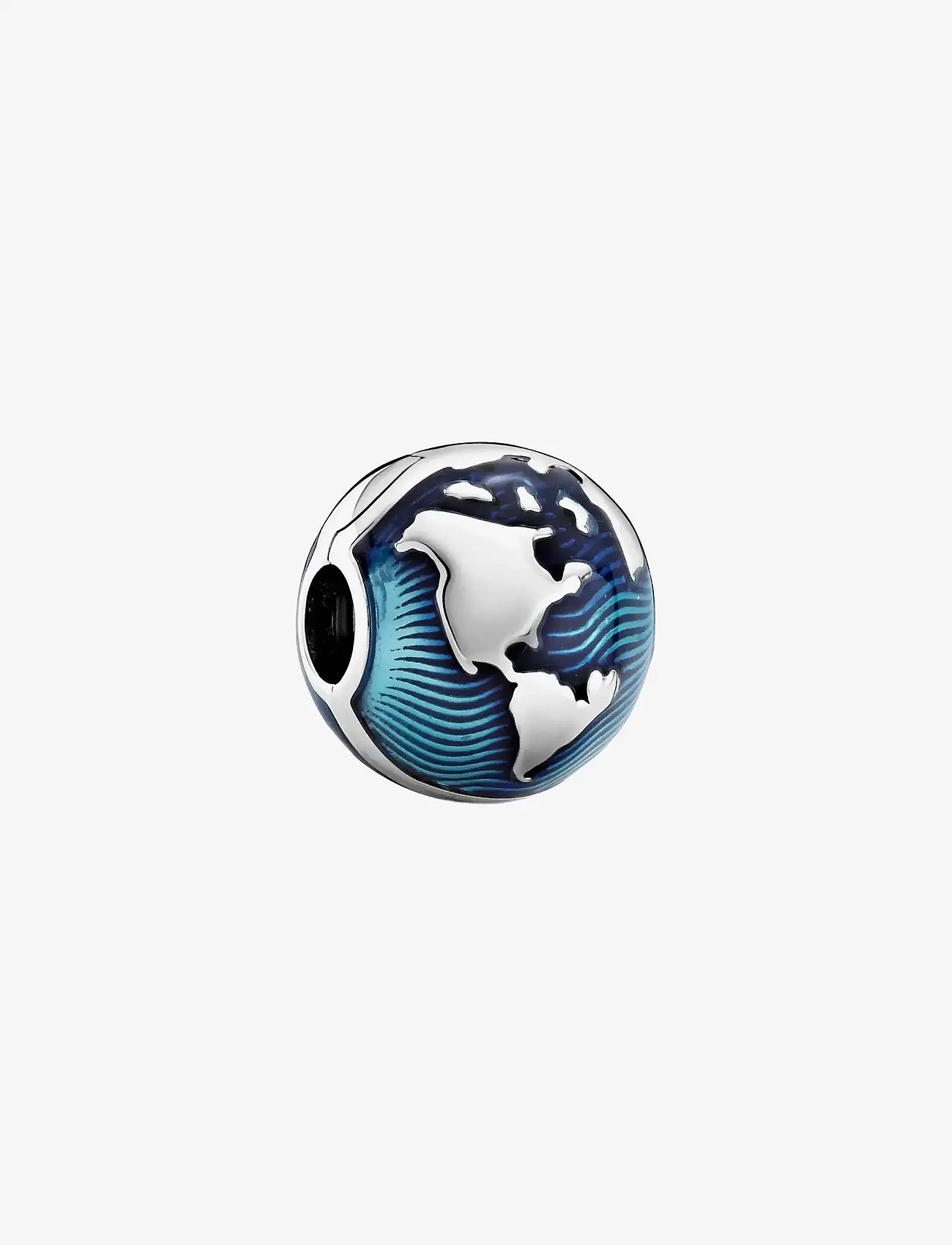 Pandora - Globe sterling silver clip with transparent blue enamel - pendants - blue - 1