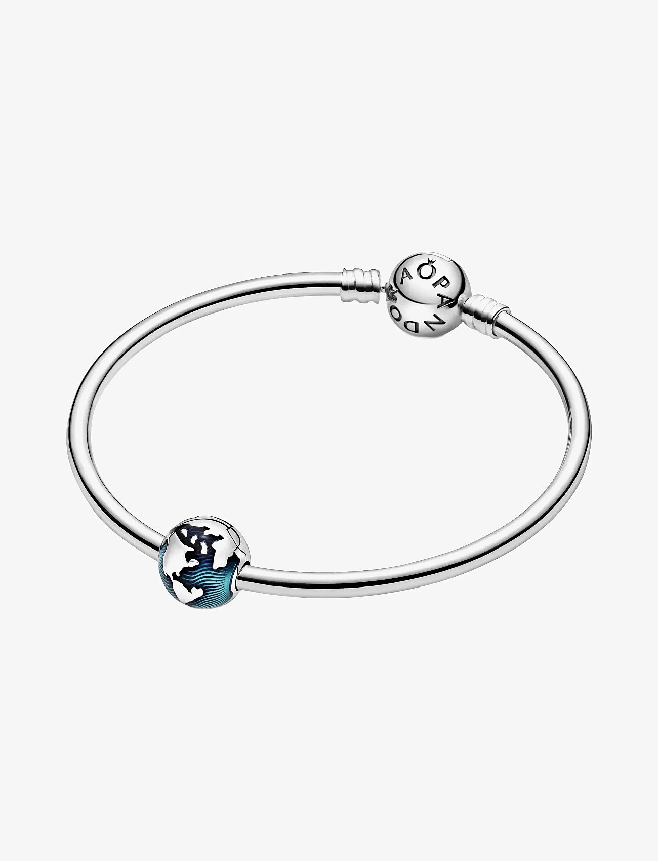 Pandora - Globe sterling silver clip with transparent blue enamel - pendants - blue - 2