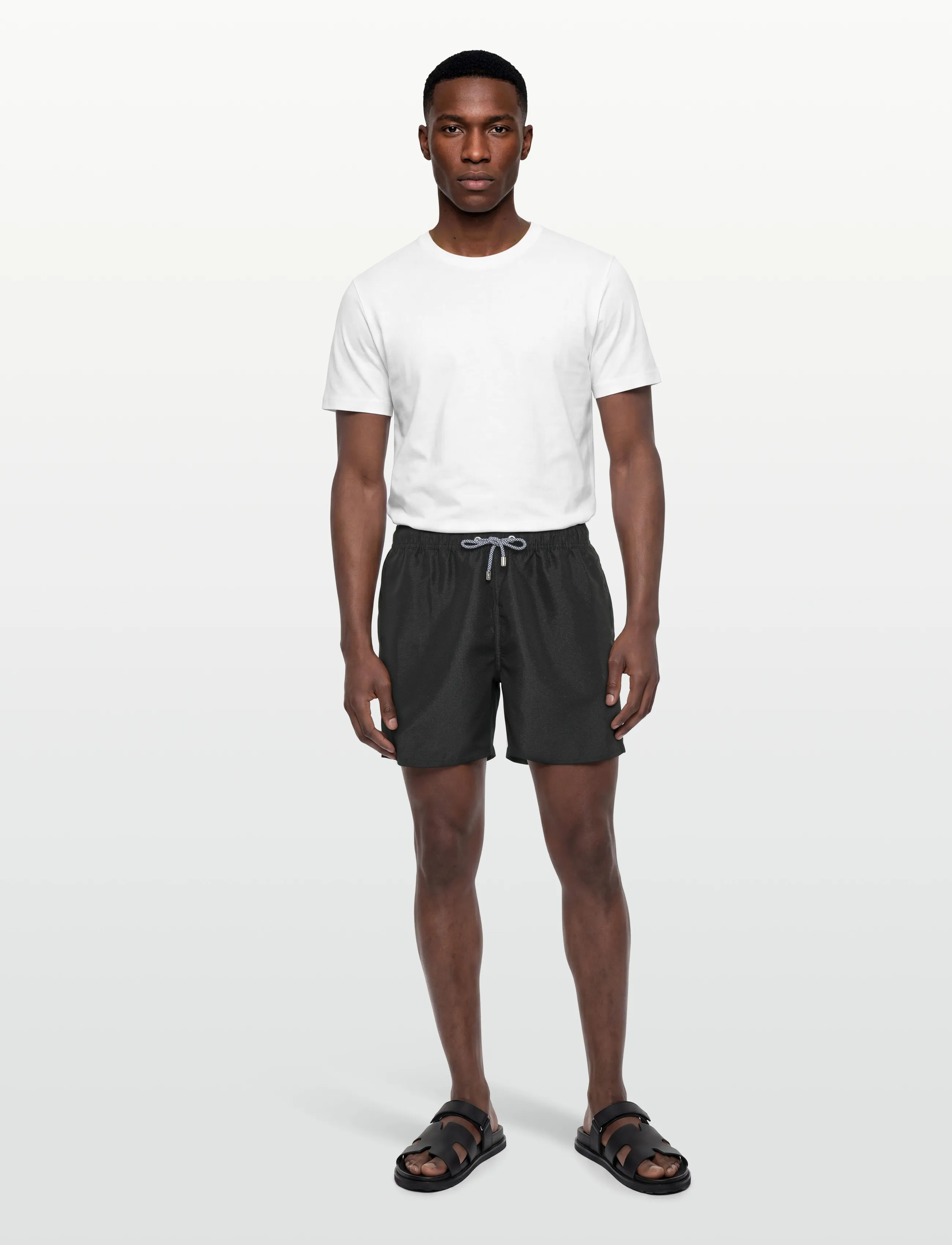 Panos Emporio Classic Solid Swimshort, XL, Black, Badetøj > Shorts, Herre