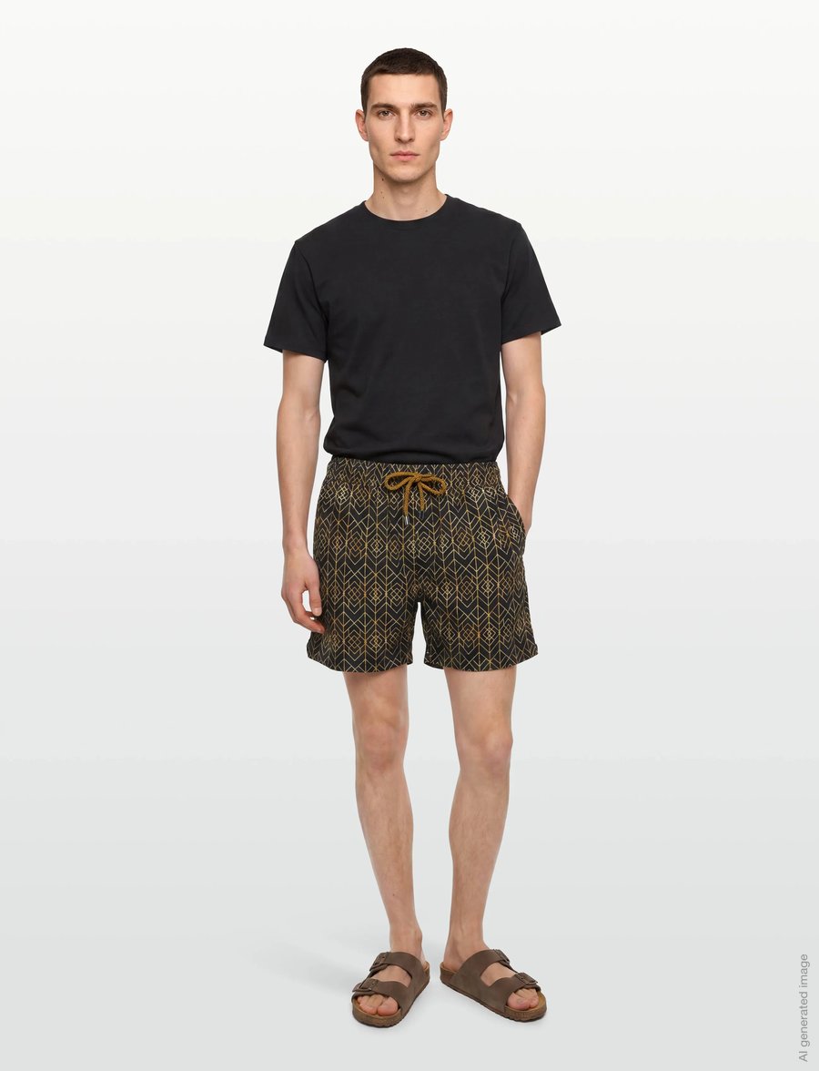Panos Emporio - Classic Sharp Swimshort - badshorts - black - 0