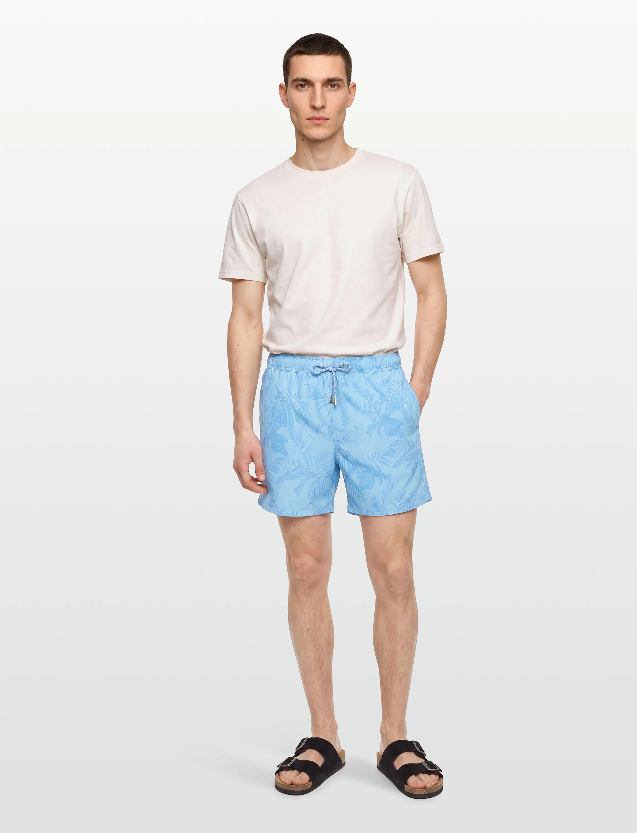 Panos Emporio Classic Leaf Swimshort, S, Blue, Badetøj > Shorts, Herre