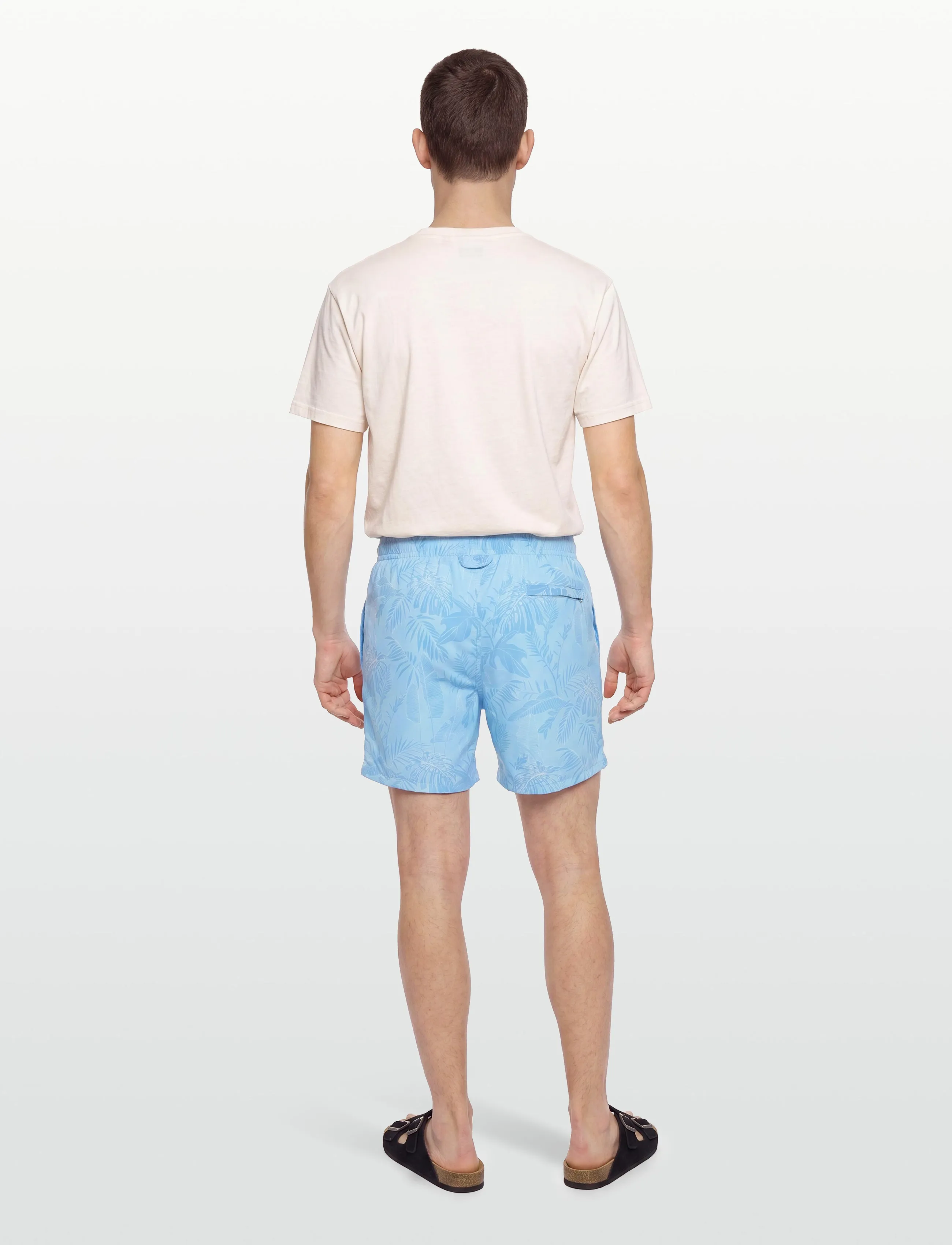 Panos Emporio - Classic Leaf Swimshort - badeshorts - light blue - 4