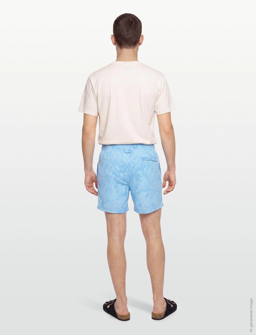 Panos Emporio - Classic Leaf Swimshort - badeshorts - light blue - 4