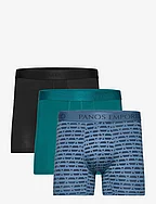 3pk Base Bamboo Boxer - BLACK/BLUESTEEL ELEMENT-BLACK/TEAL GREEN