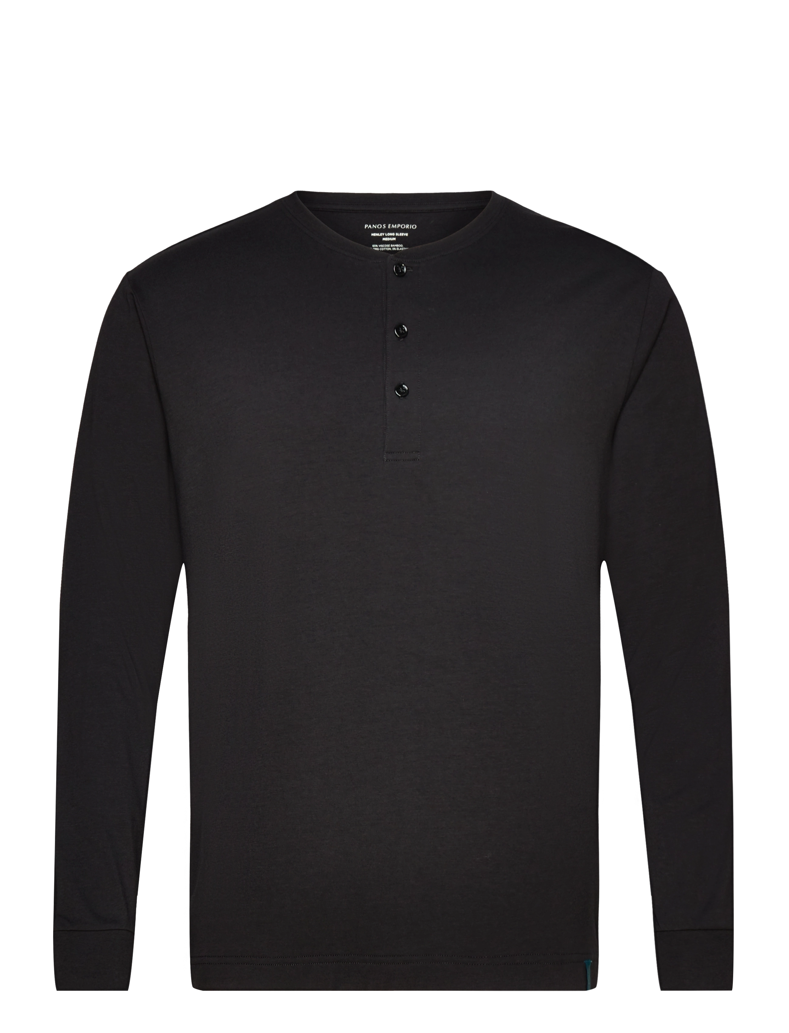 Panos Emporio Lounge Henley Cotton Bamboo - Pyjamapaidat - BLACK / black