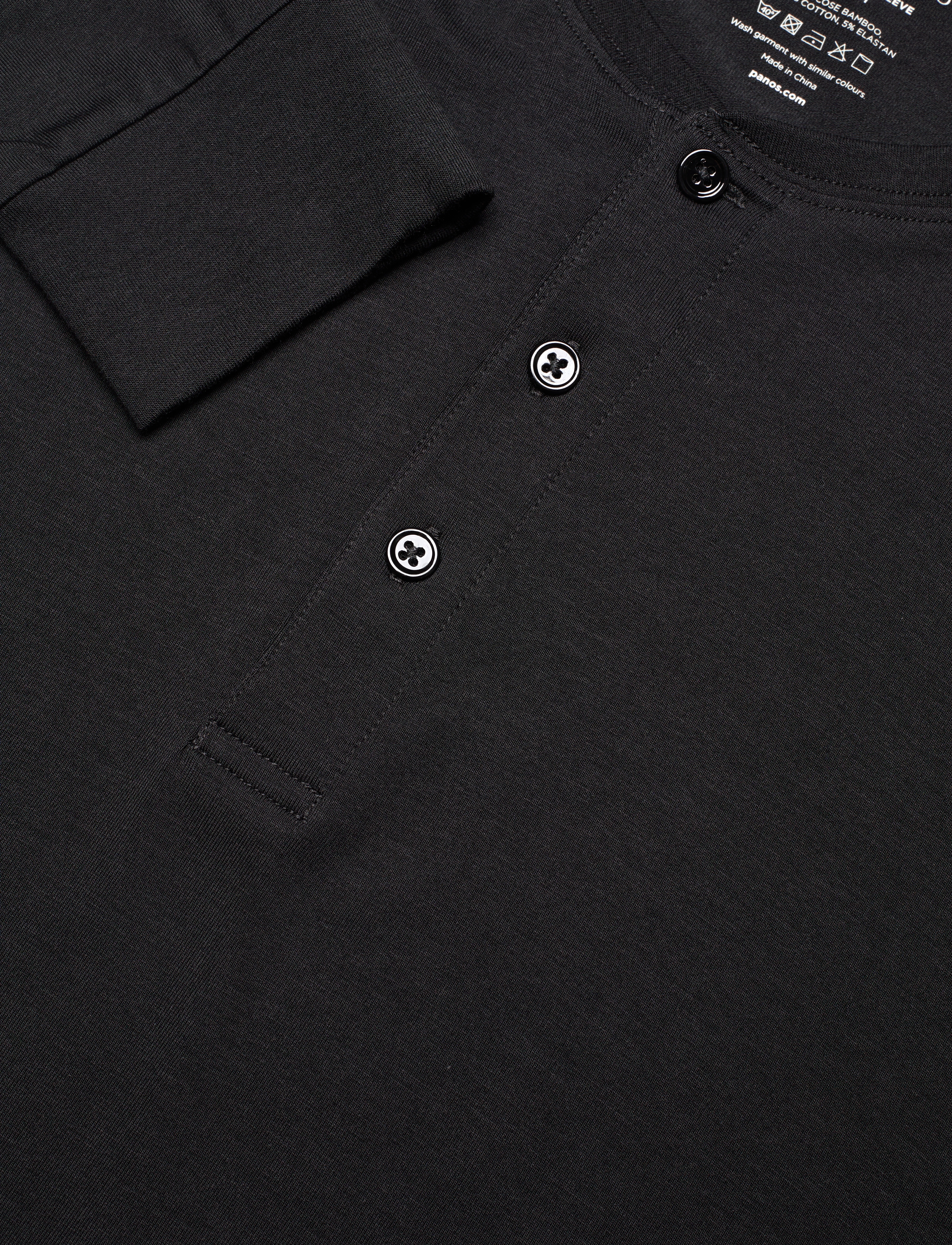 Panos Emporio - Lounge Henley Cotton Bamboo - pyjamapaidat - black - 4