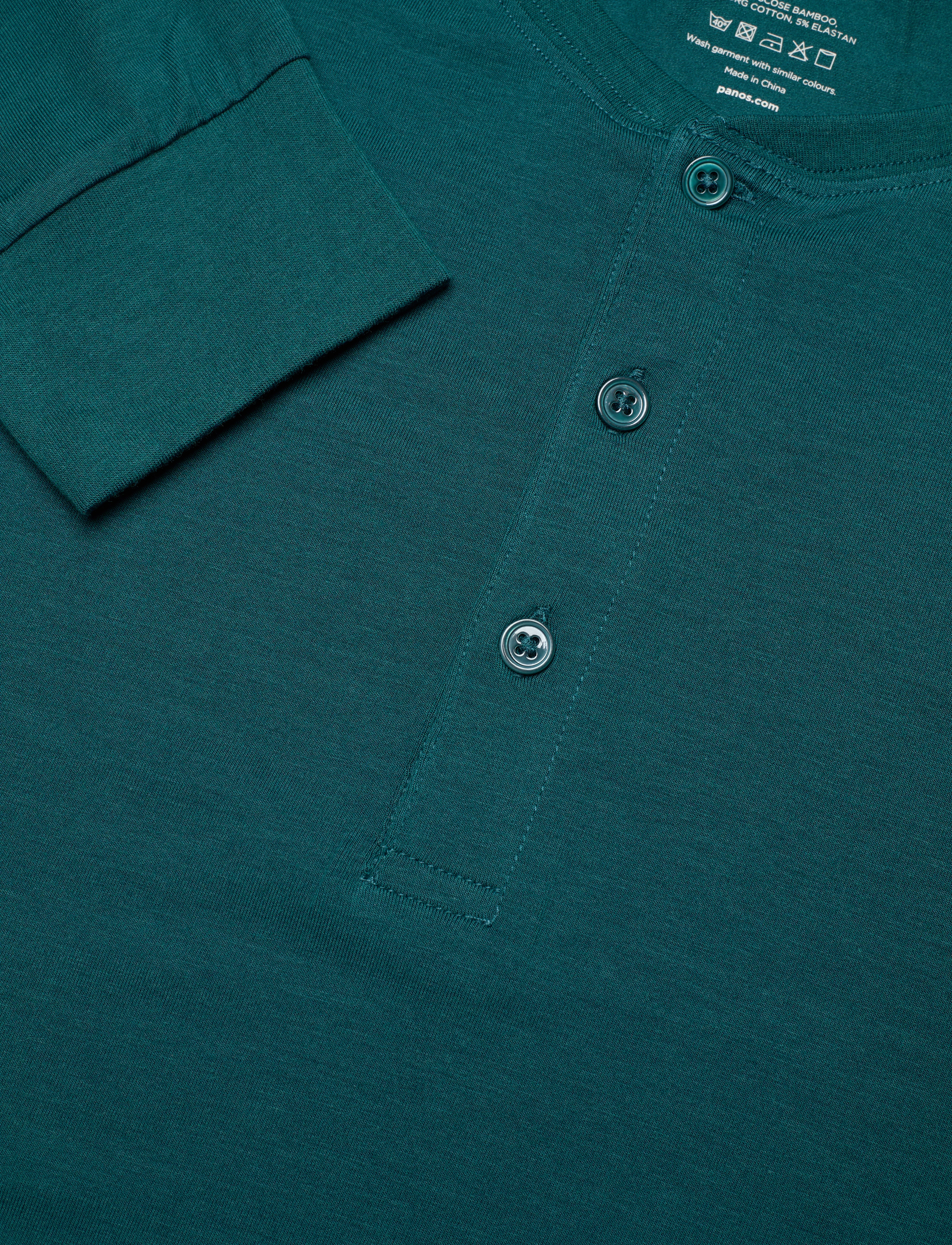 Panos Emporio - Lounge Henley Cotton Bamboo - deep teal - 4