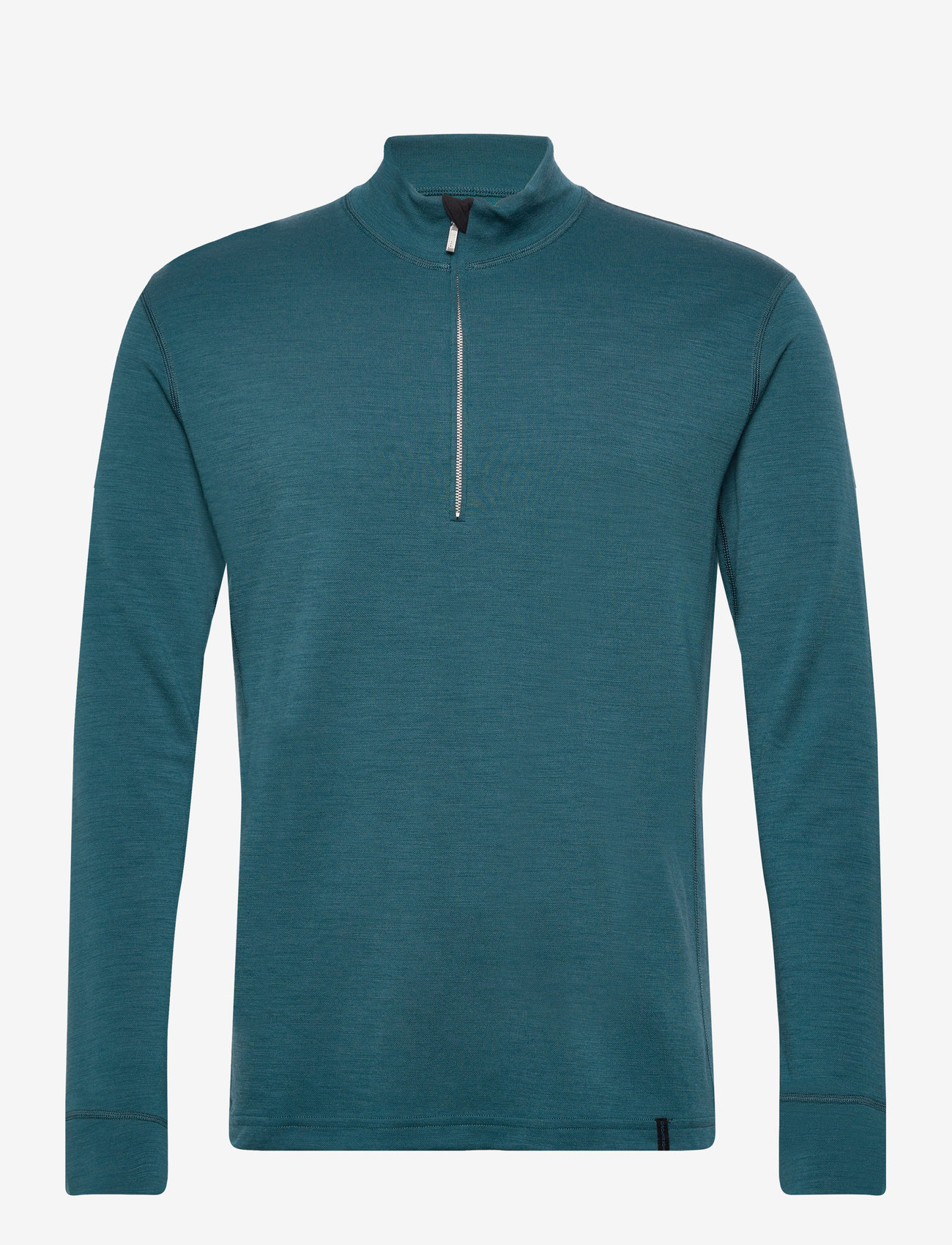 Panos Emporio - Wool/Bamboo Half Zip Sweater - deep teal - 1
