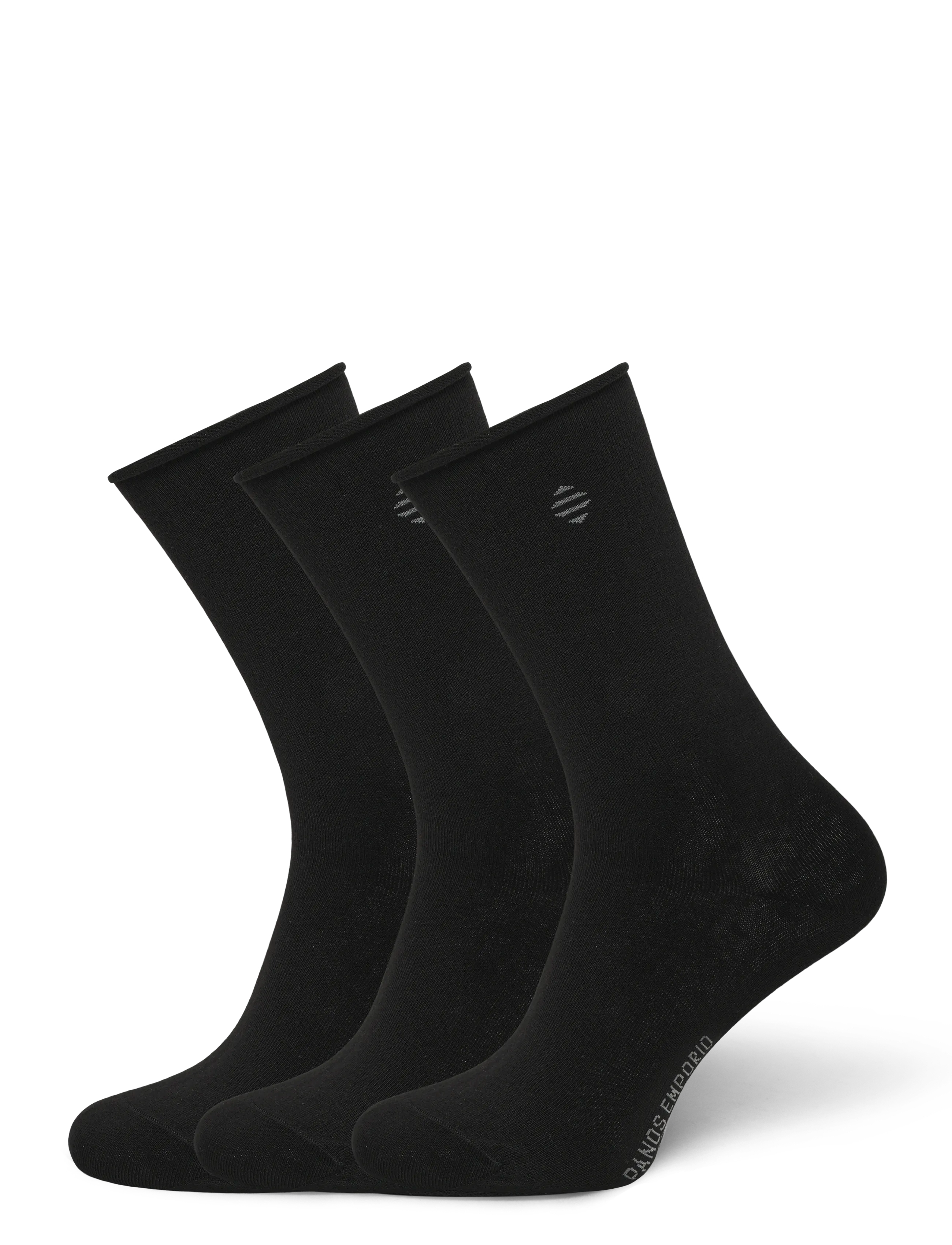 Panos Emporio 3Pk Jessica Cotton Roll Top, One Size (36-40), Black, Sokker > Almindelige Sokker, Dame