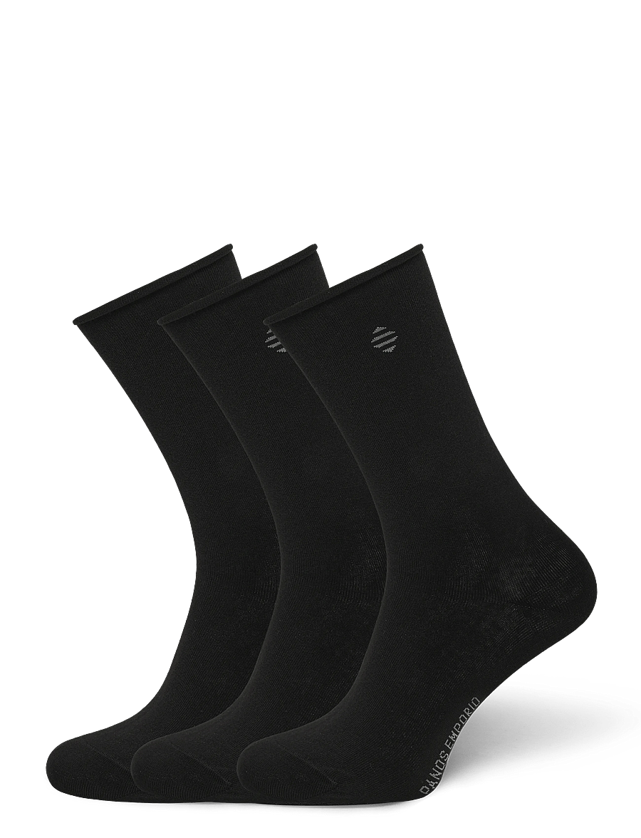 Panos Emporio - 3pk Jessica Cotton Roll Top - almindelige strømper - black - 0