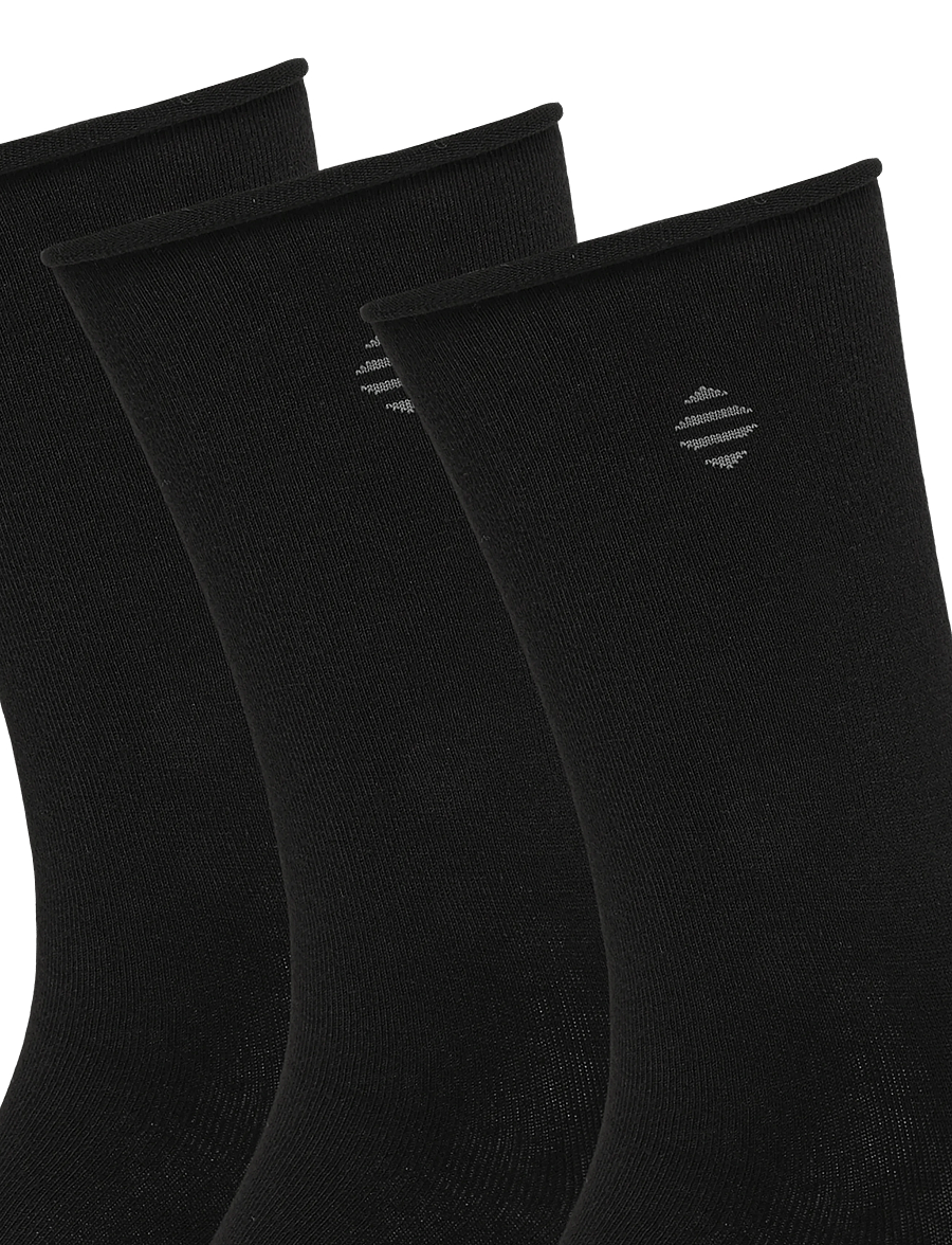 Panos Emporio - 3pk Jessica Cotton Roll Top - klassikalised sokid - black - 2