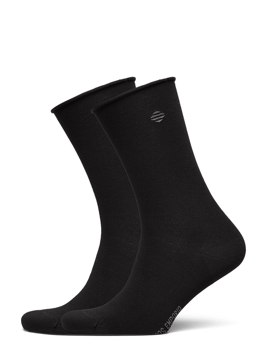 Panos Emporio - 2pk Jenny Bamboo Roll Top - normale socken - black - 0