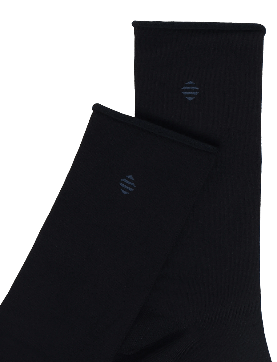 Panos Emporio - 2pk Jenny Bamboo Roll Top - normale socken - navy - 4