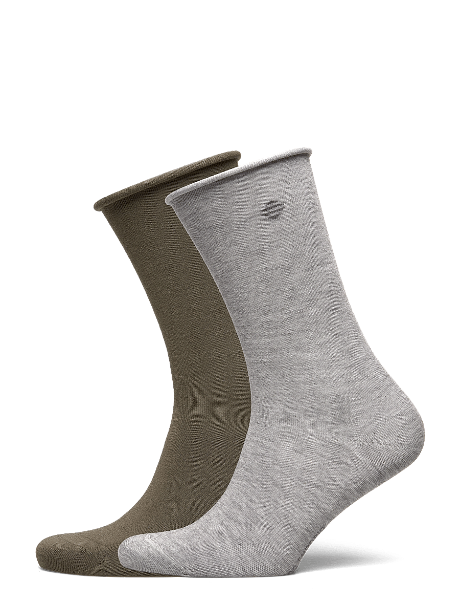 Panos Emporio - 2pk Jenny Bamboo Roll Top - klassikalised sokid - olive/grey - 0