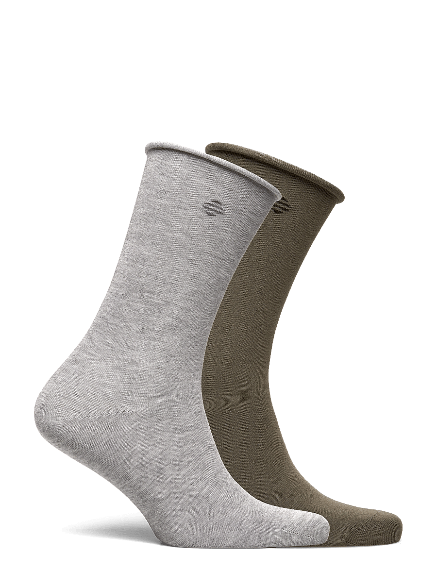 Panos Emporio - 2pk Jenny Bamboo Roll Top - klassikalised sokid - olive/grey - 1