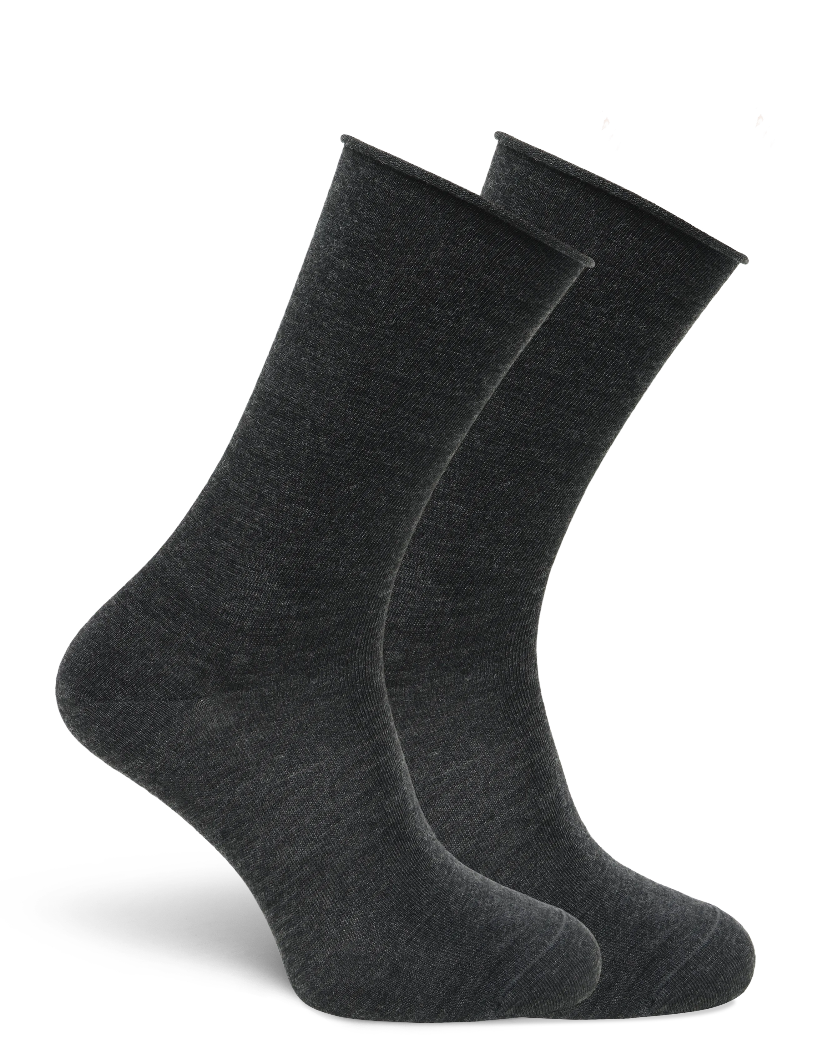 Panos Emporio - 2pk Jorann Wool Sock Roll Top - antracite - 1