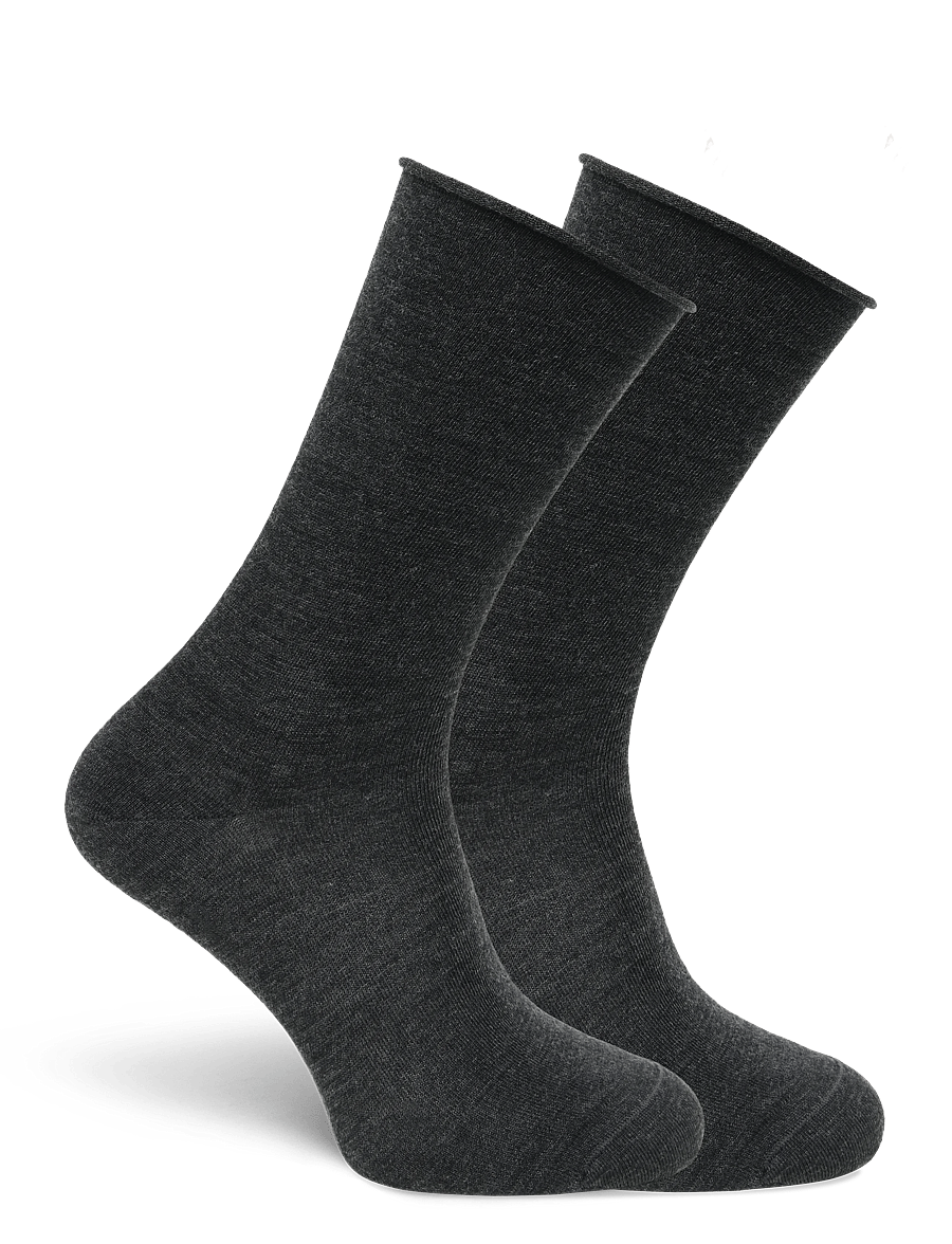 Panos Emporio - 2pk Jorann Wool Sock Roll Top - vanliga strumpor - antracite - 1