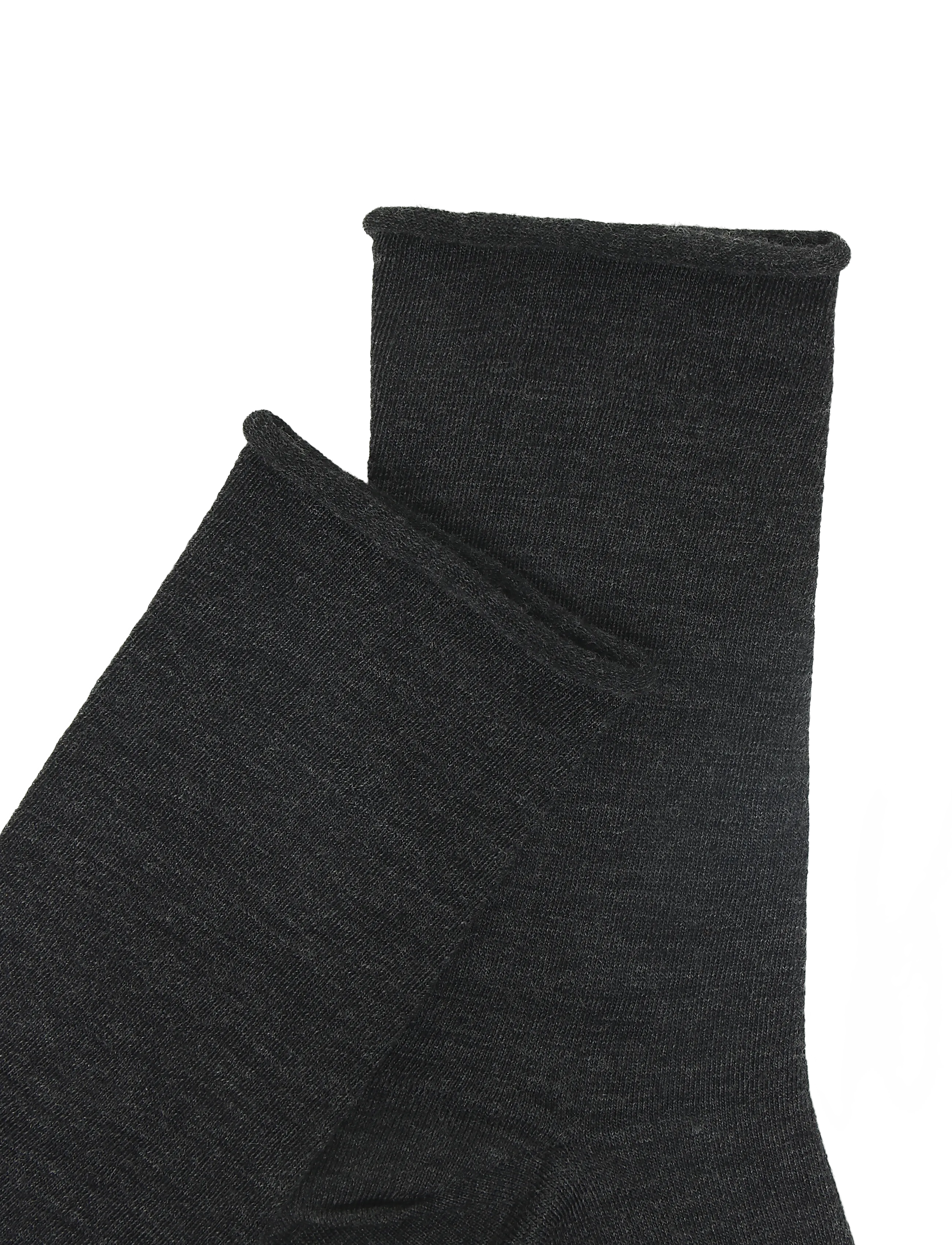 Panos Emporio - 2pk Jorann Wool Sock Roll Top - antracite - 4